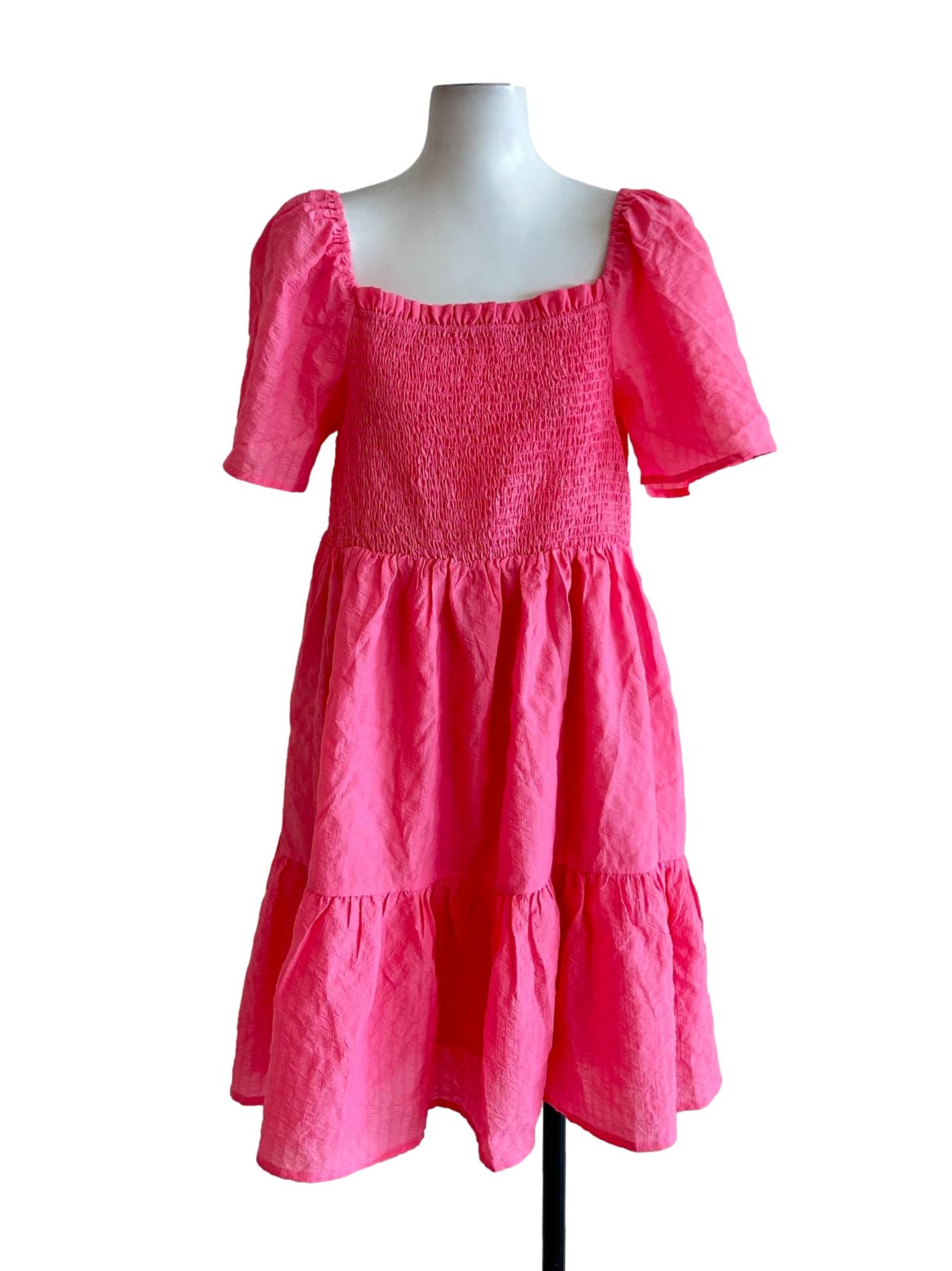 Bubblegum Pink Smocked Dress