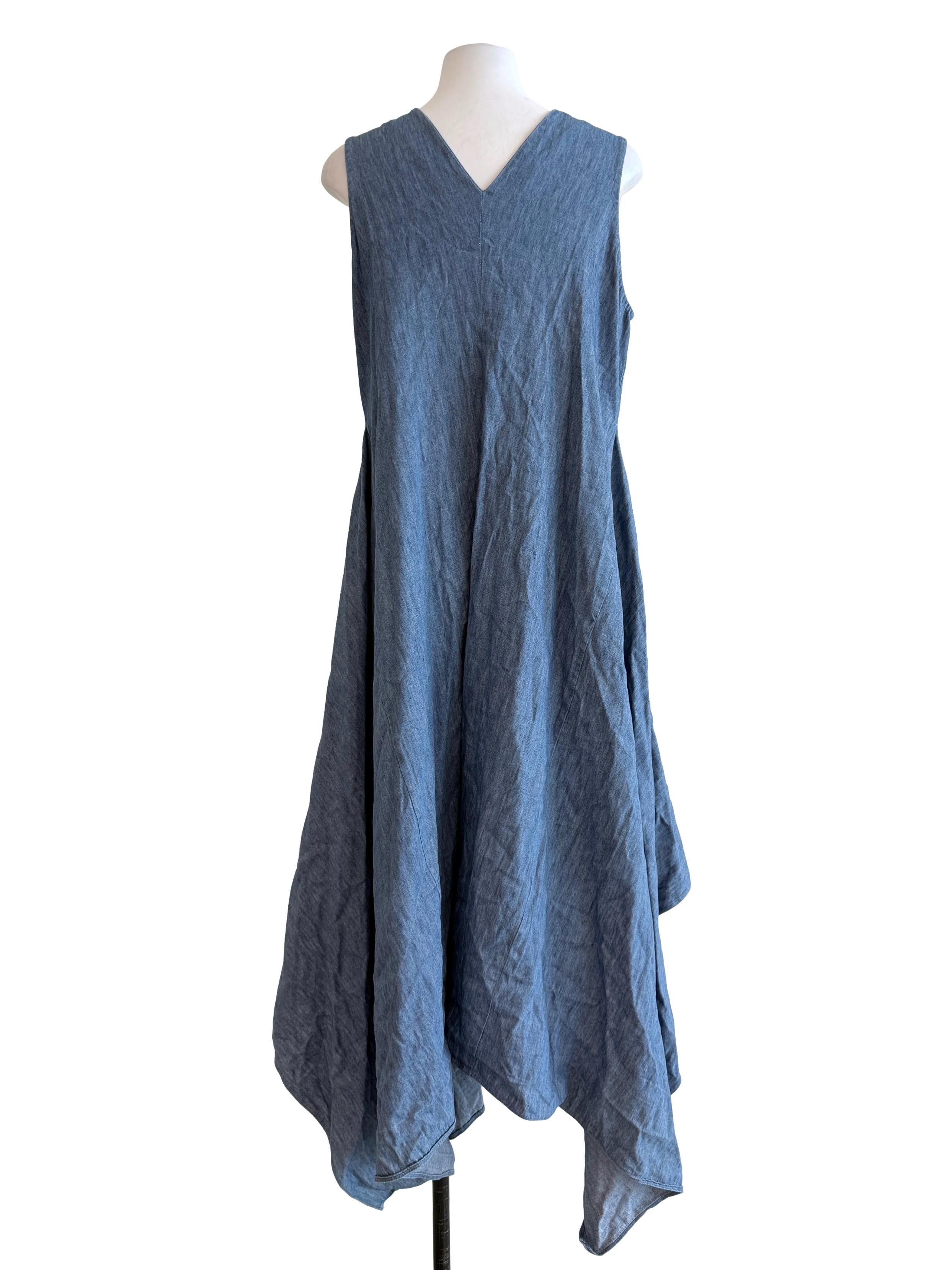 Blue Sleeveless Swing Dress