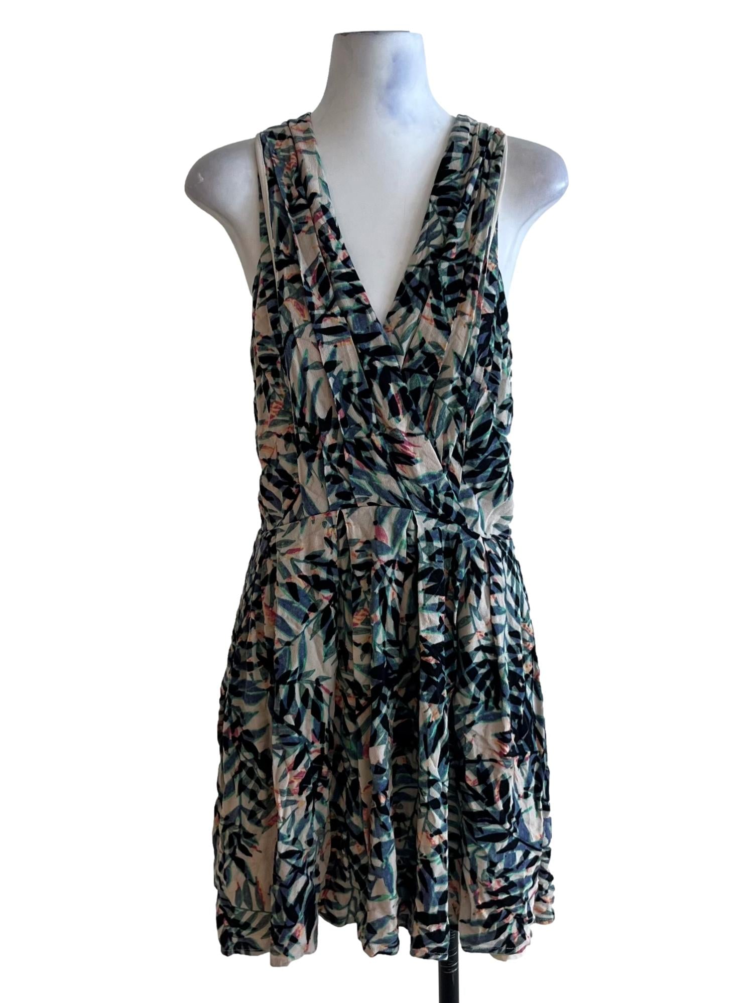 Beige Abstract Babydoll Dress