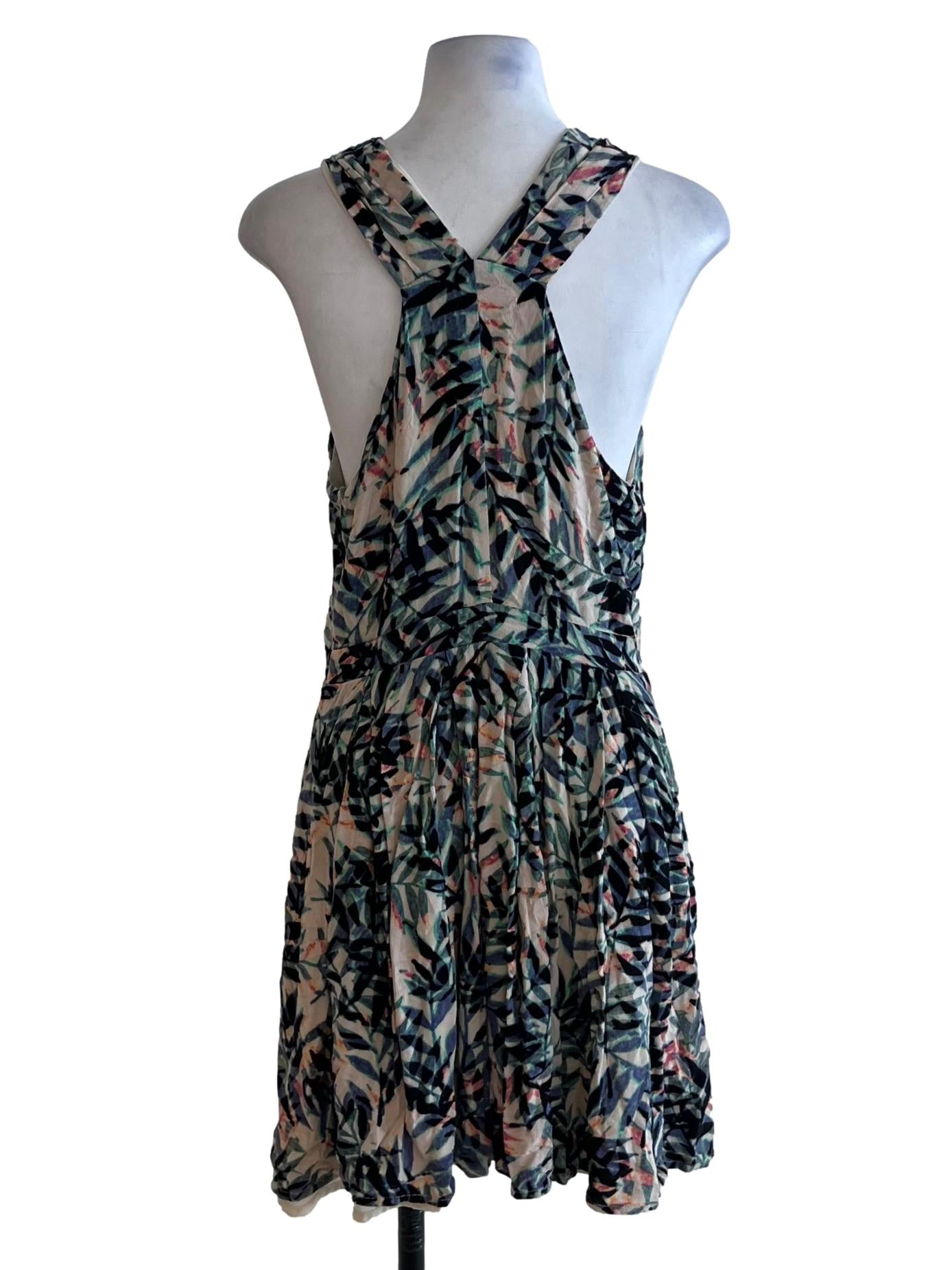 Beige Abstract Babydoll Dress