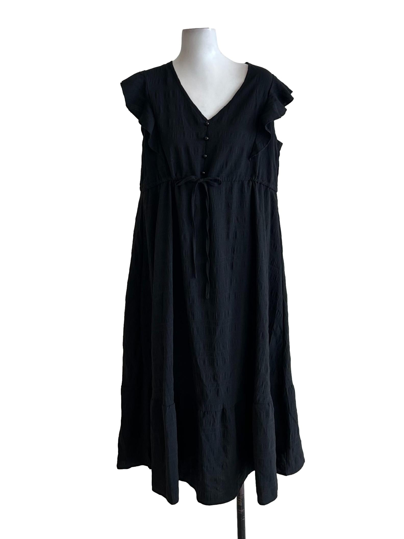 Ebony Black Textured Dress