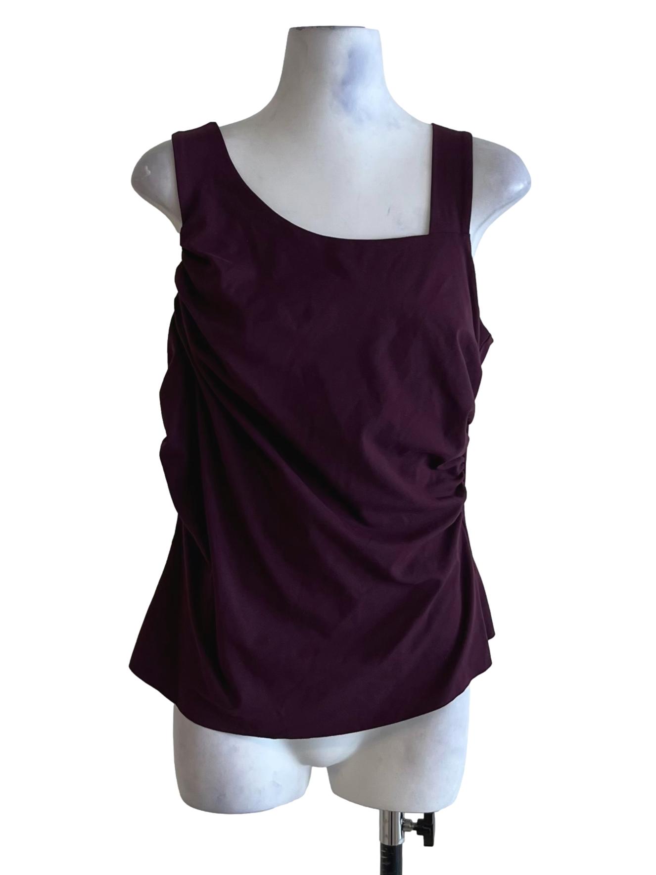Plum Purple Scoop Neckline Sleeveless Top