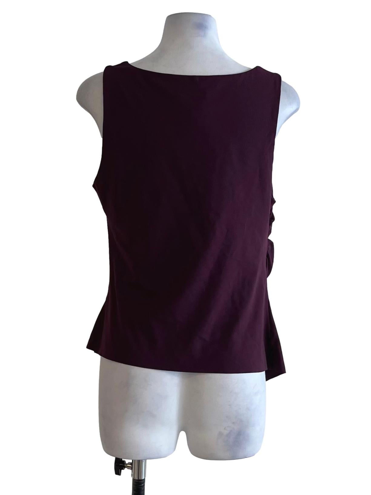 Plum Purple Scoop Neckline Sleeveless Top