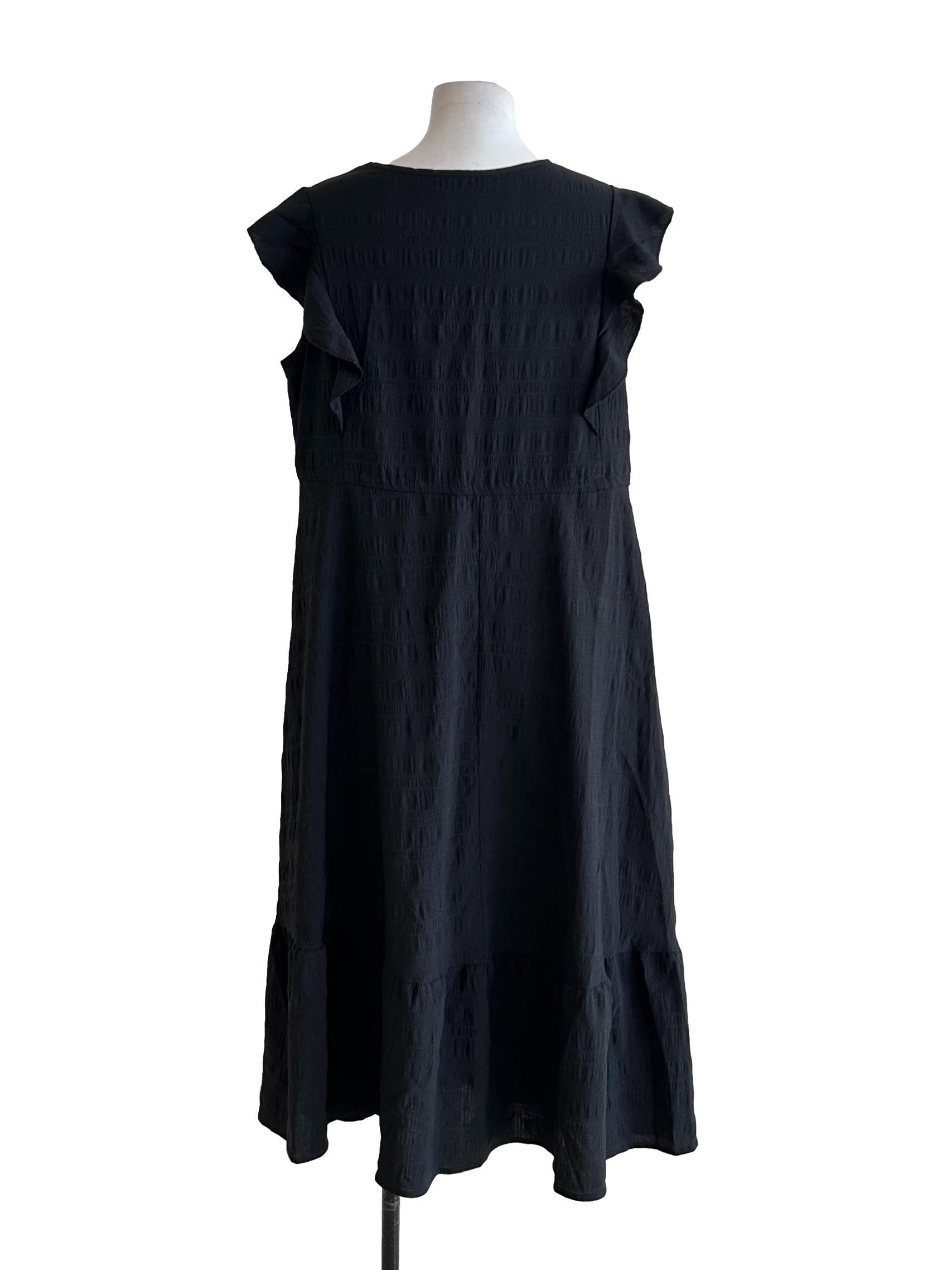 Ebony Black Textured Dress