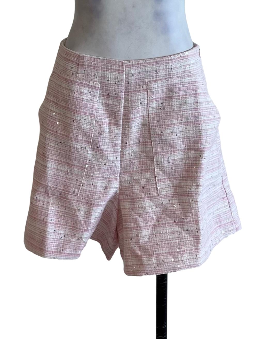 Blush Pink Tartan Shorts