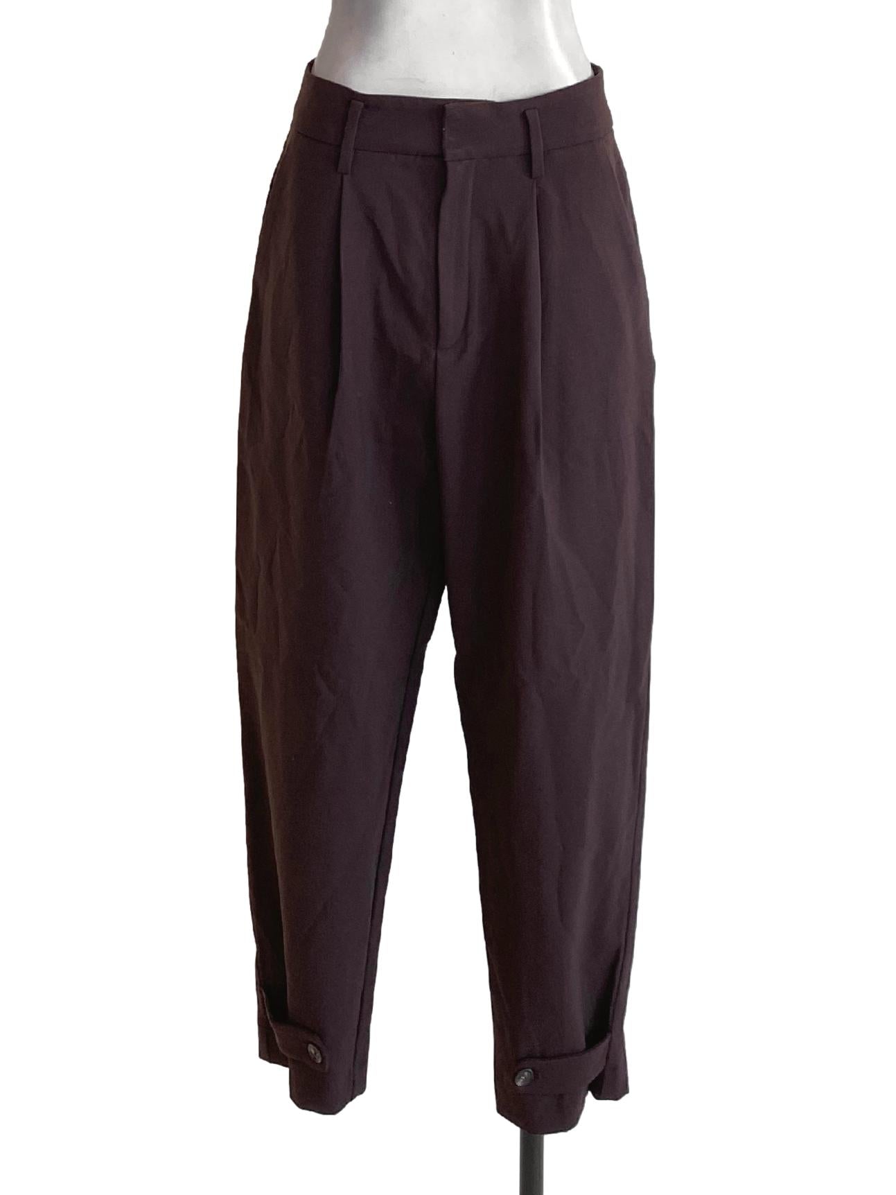 Umber Brown Plain Formal Pants