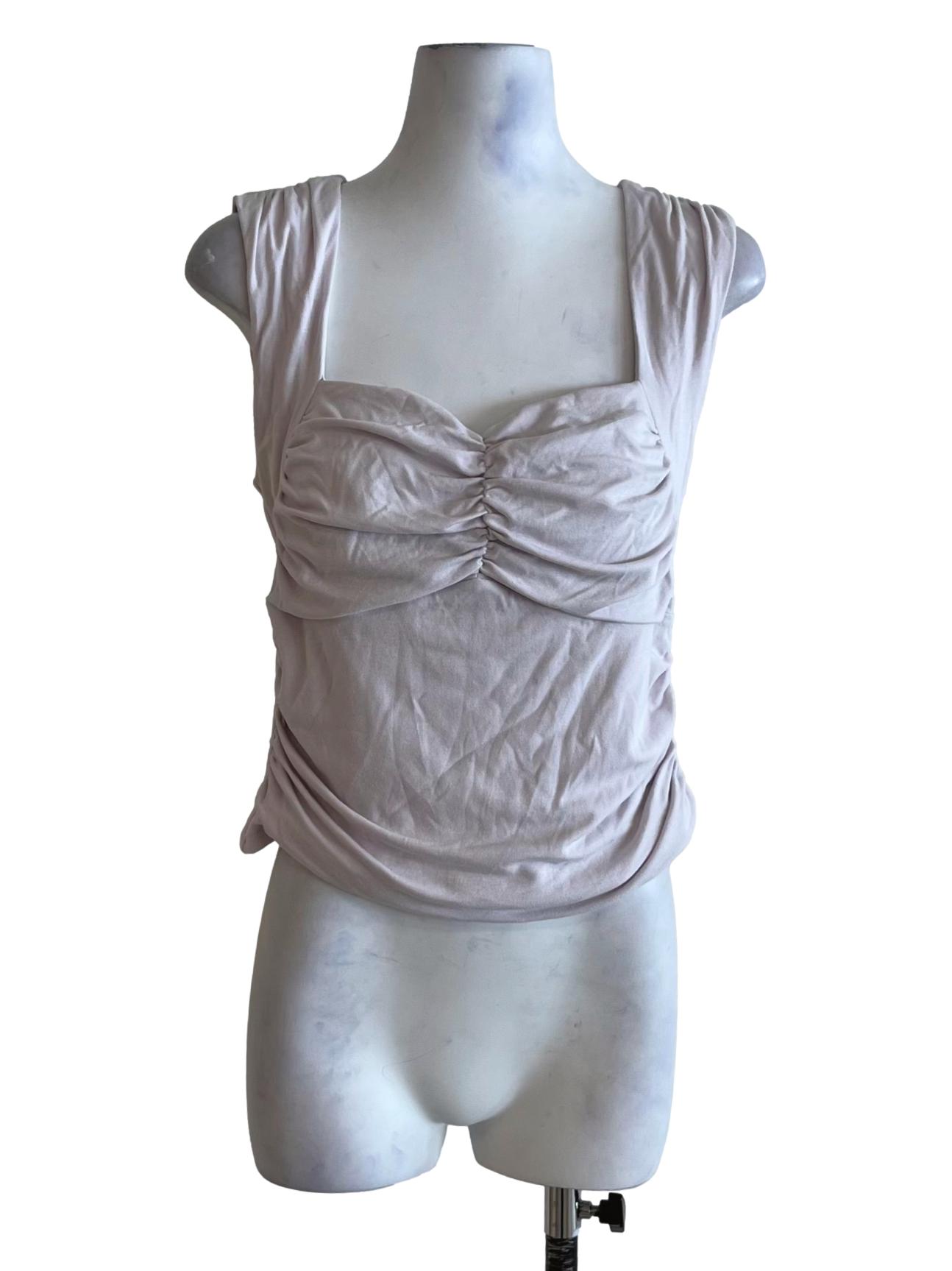 Periwinkle Purple Sweetheart Neckline Sleeveless Top
