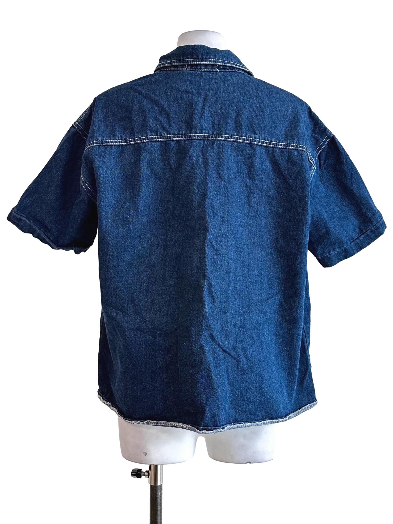 Blue Denim Collar Top
