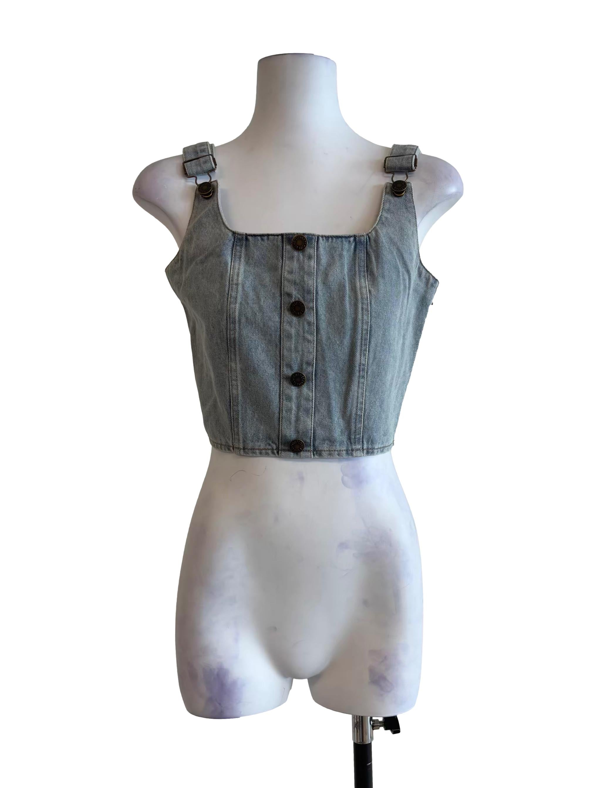 Light Blue Buttoned Denim Top