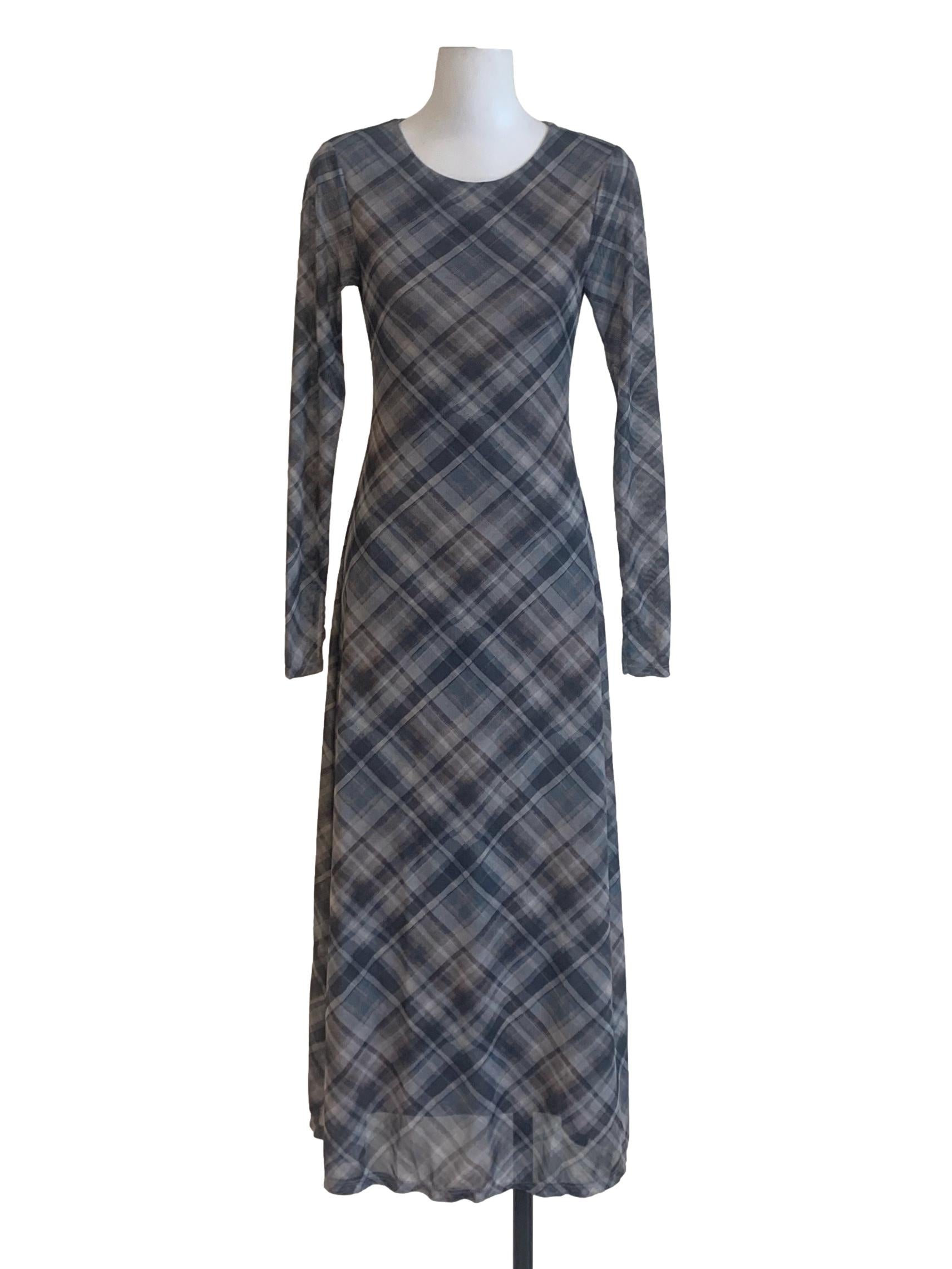 Aegean Blue Madras Pattern Dress