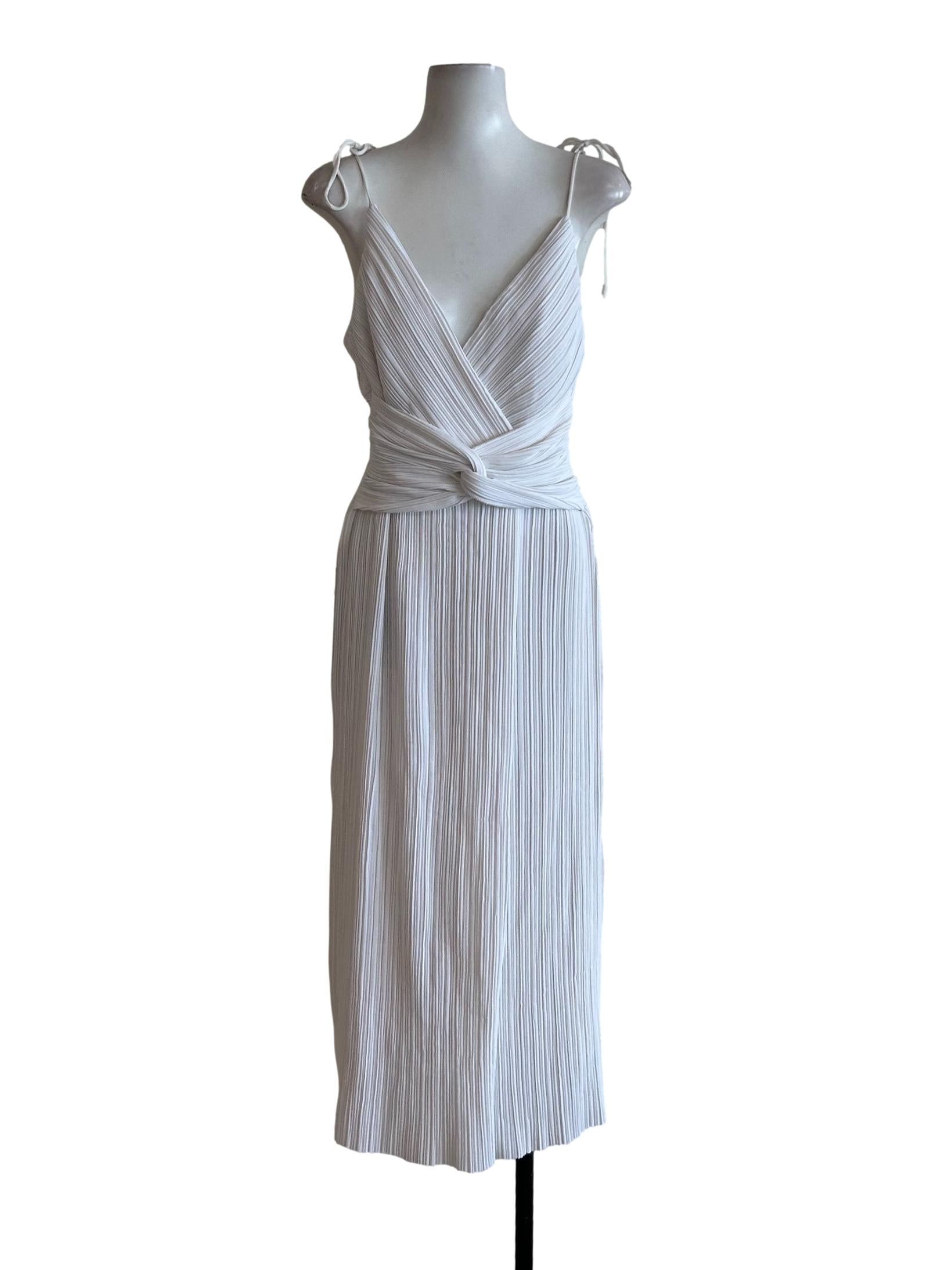 Powder White Pleated Dress