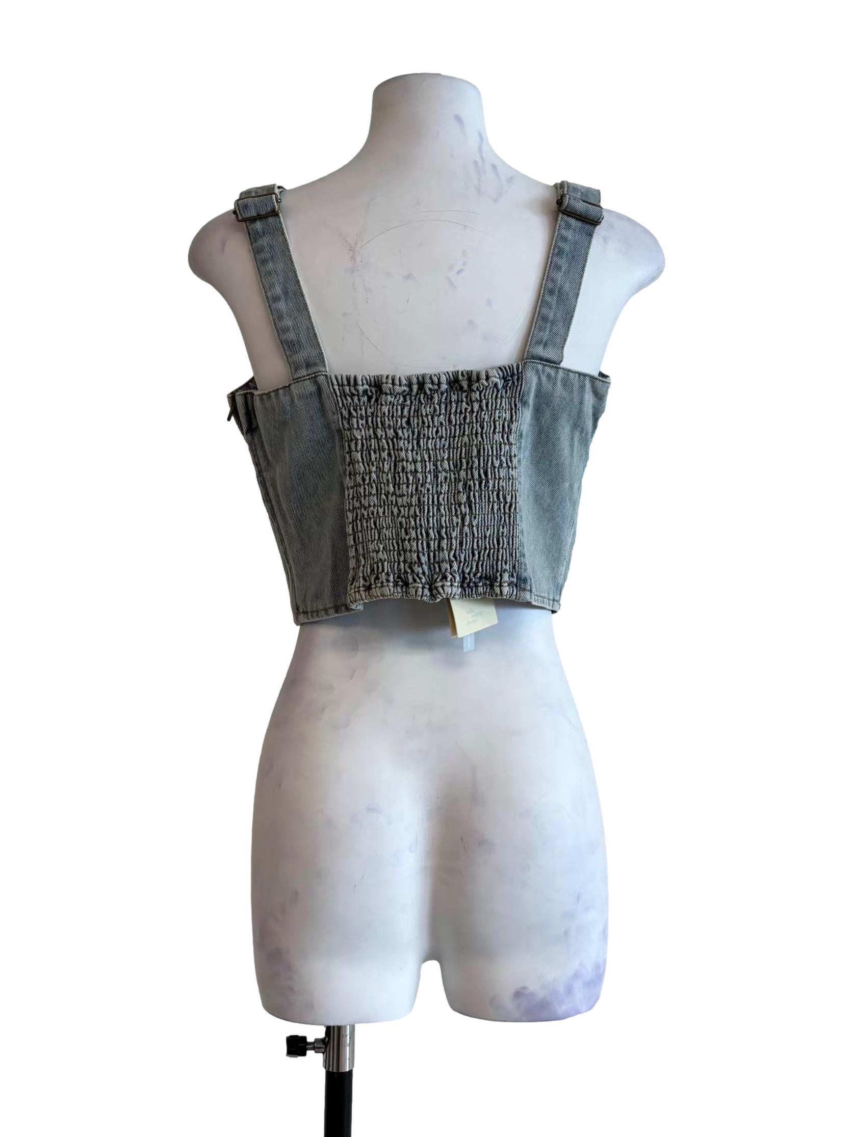 Light Blue Buttoned Denim Top