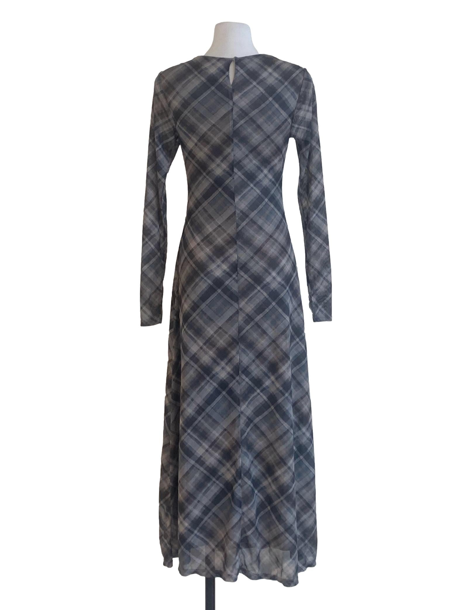 Aegean Blue Madras Pattern Dress