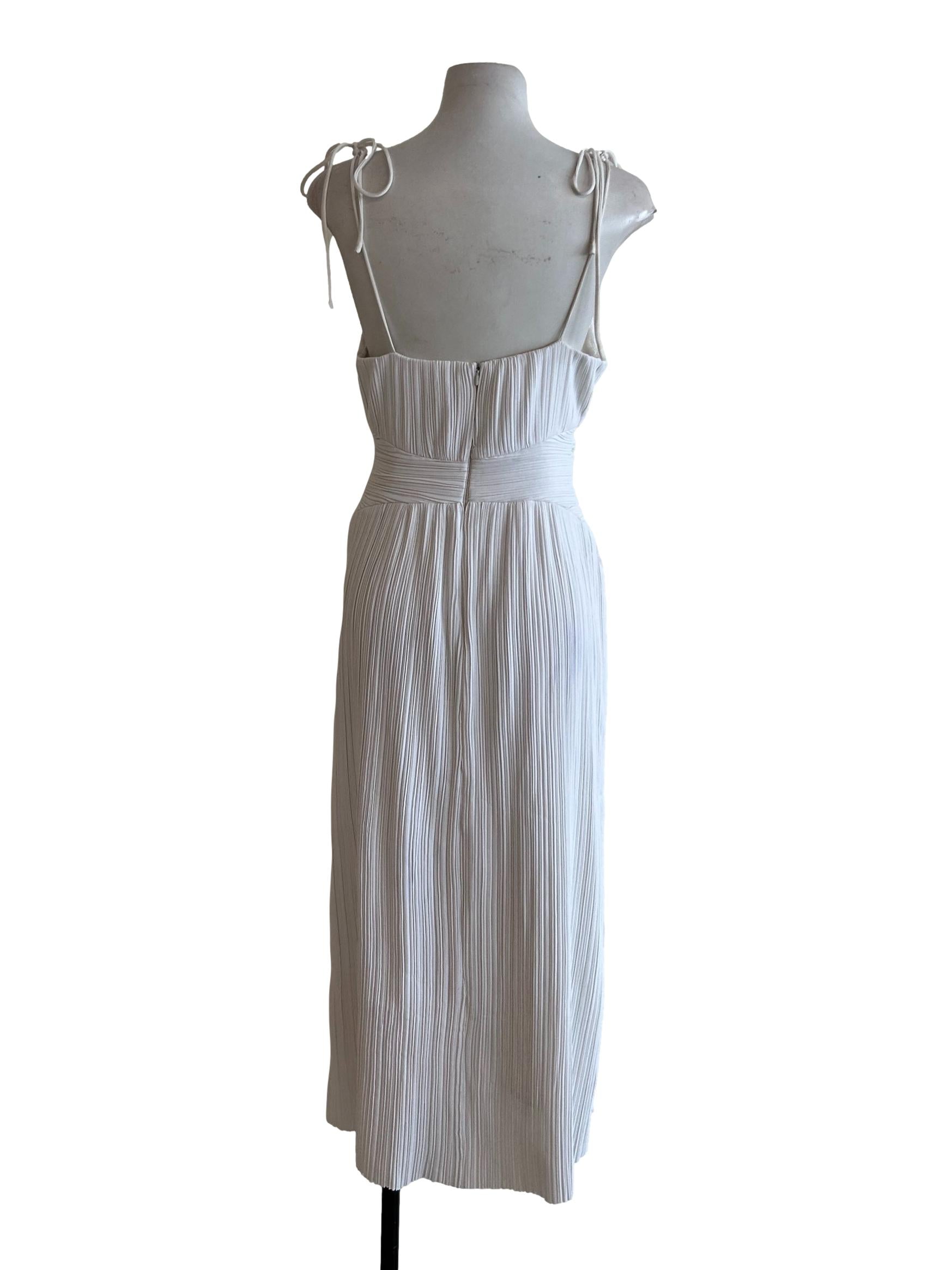 Powder White Pleated Dress
