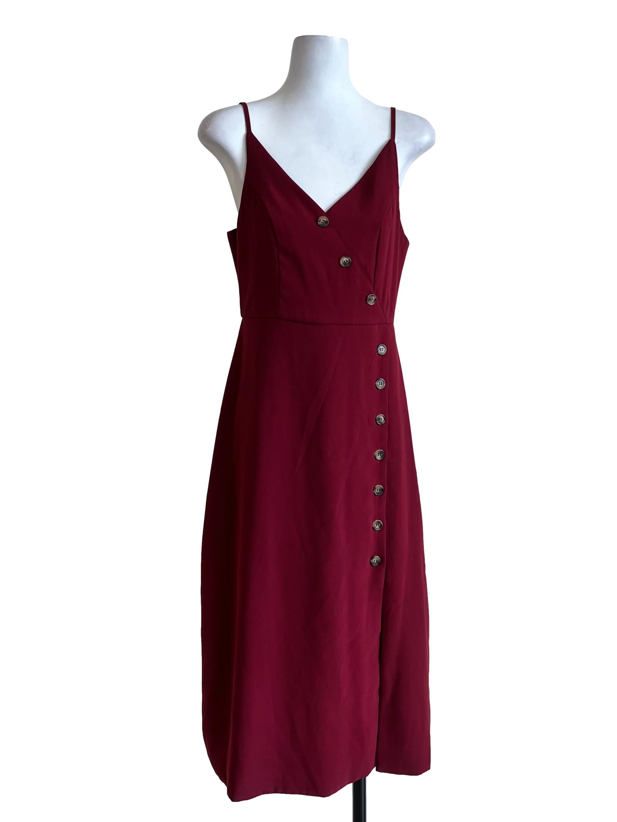 Red Plain Sleeveless Dress