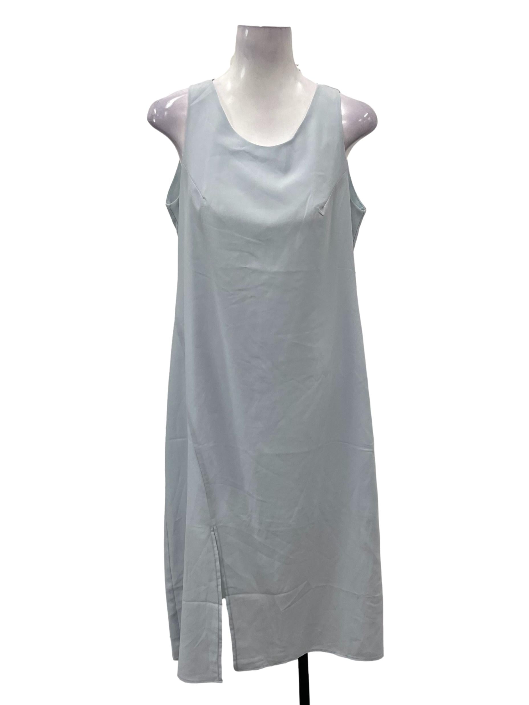 Light Blue Roundneck Sleevelss Maxi Dress