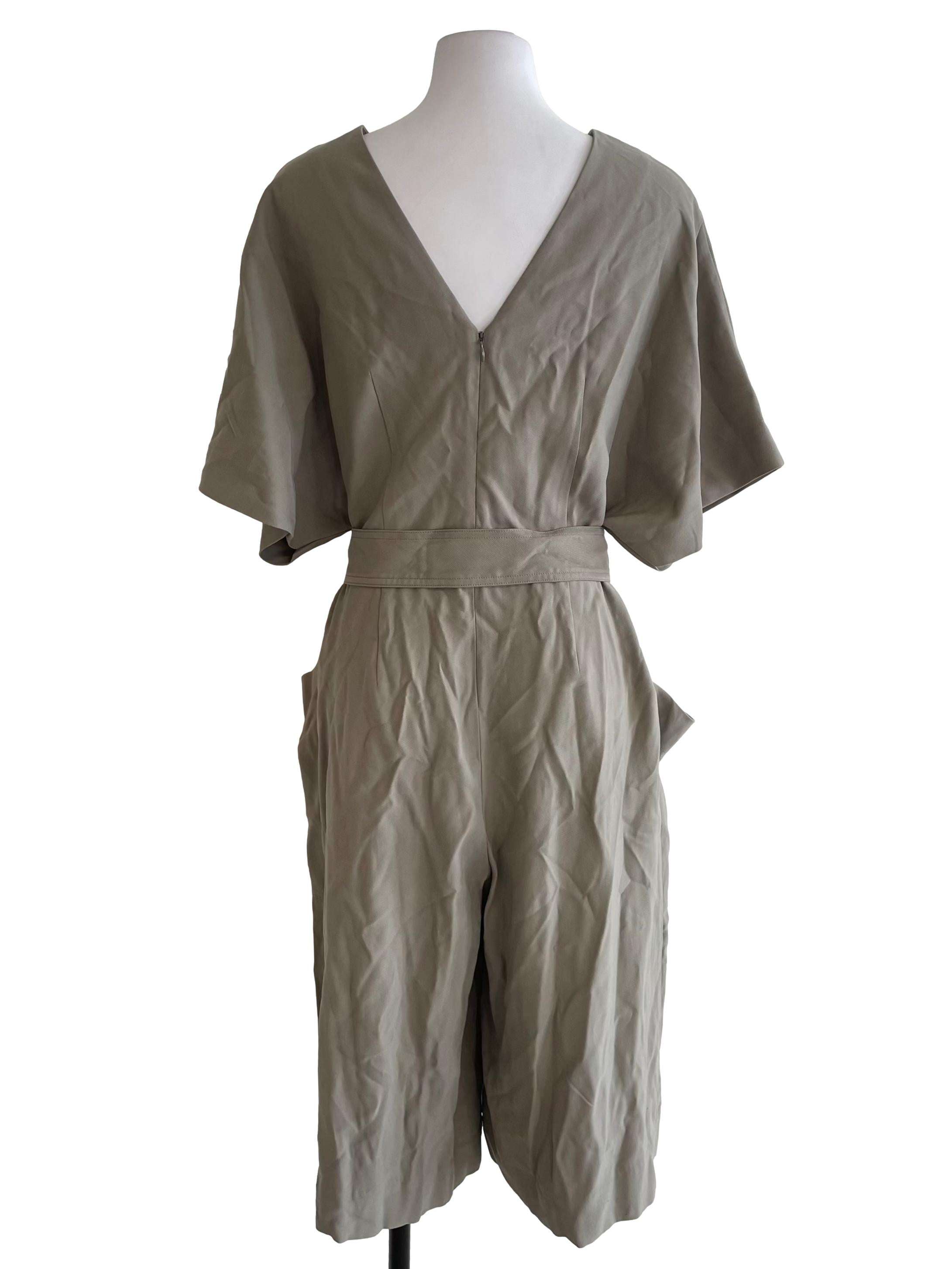 Ash Olive Drop Shoulder Baggy Romper