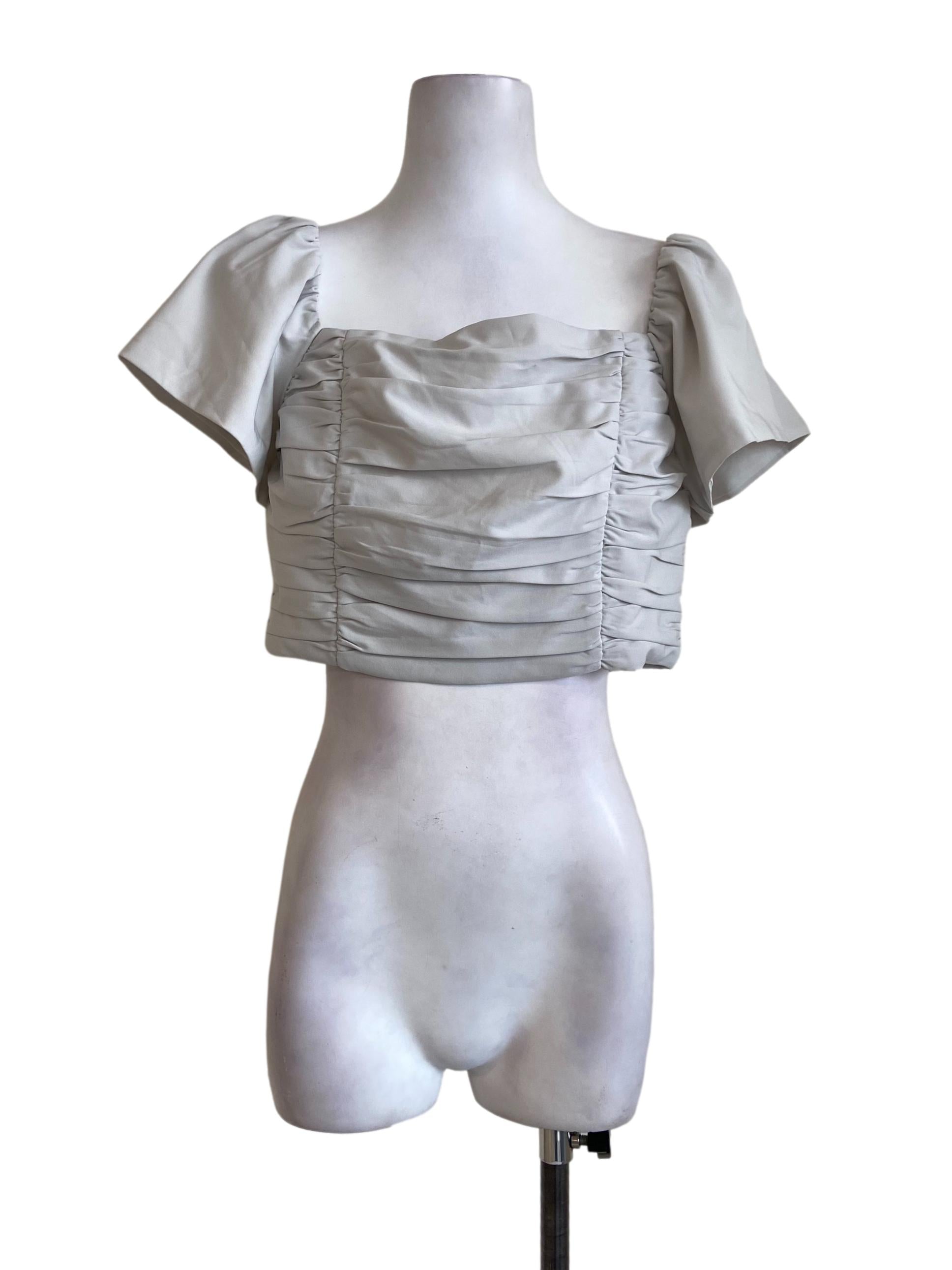 Pistachio Green Cowl Crop Top