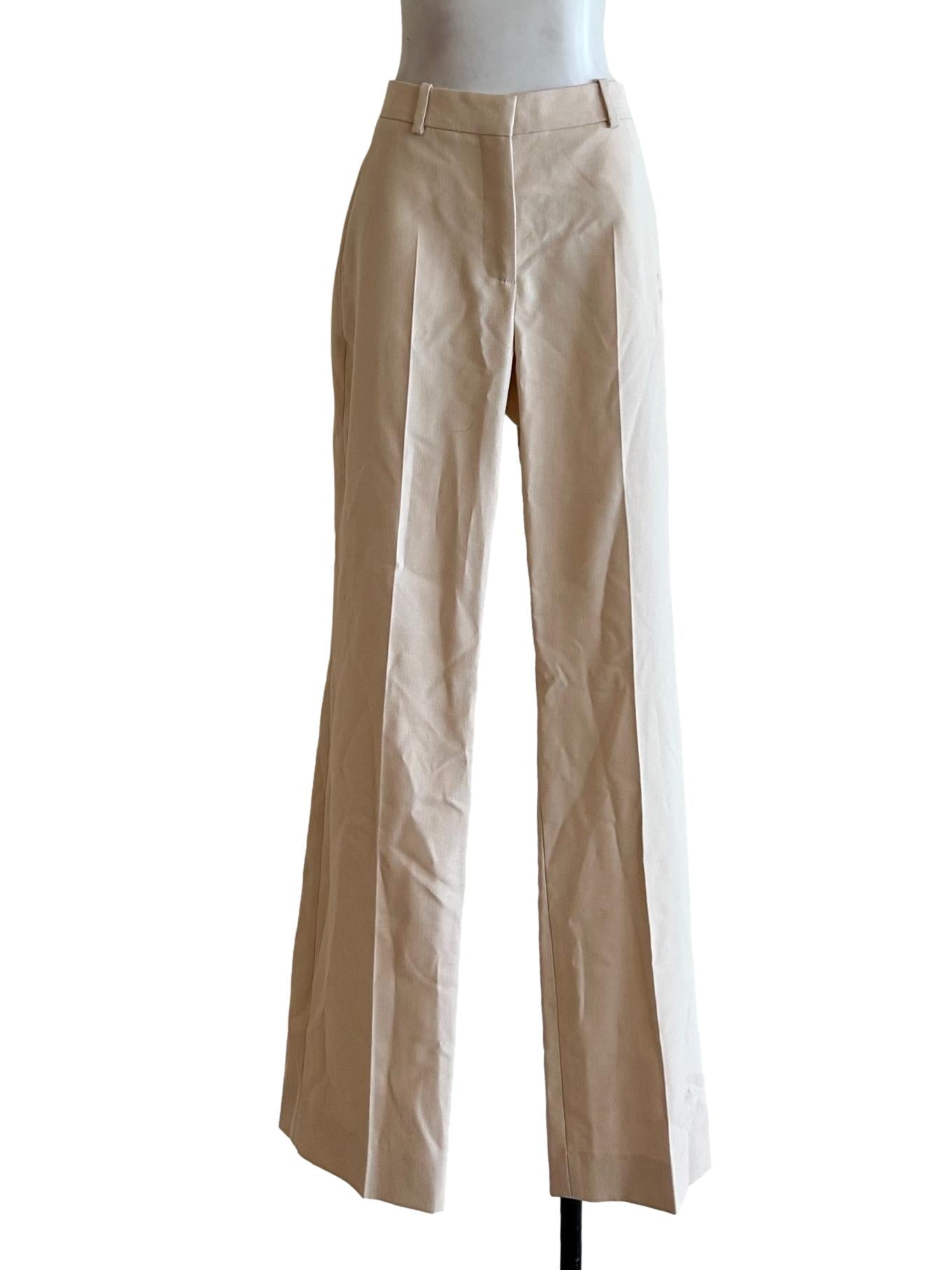 Beige Straight Leg Pants