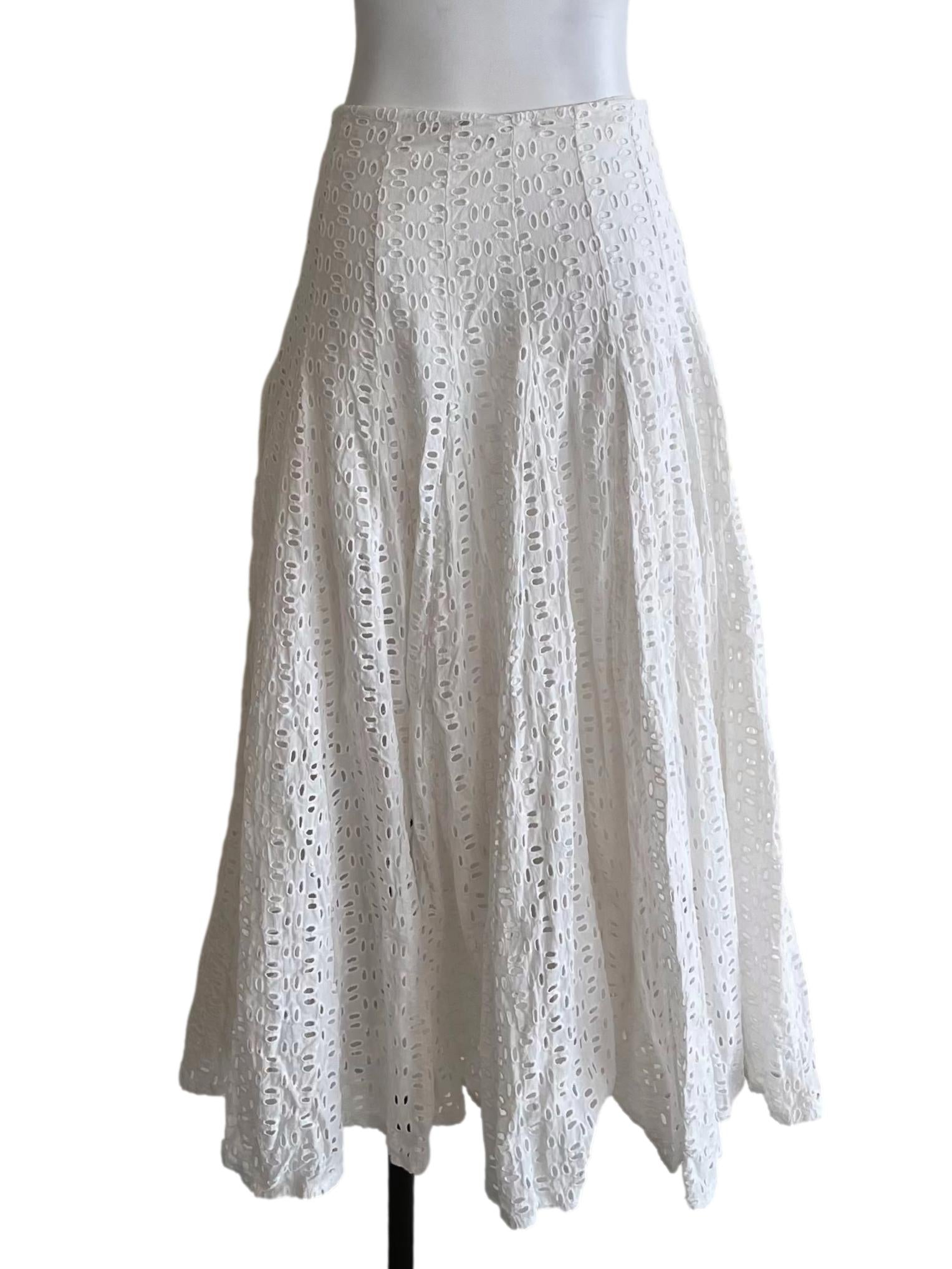 White Eyelets Full Circle Skirt TEM