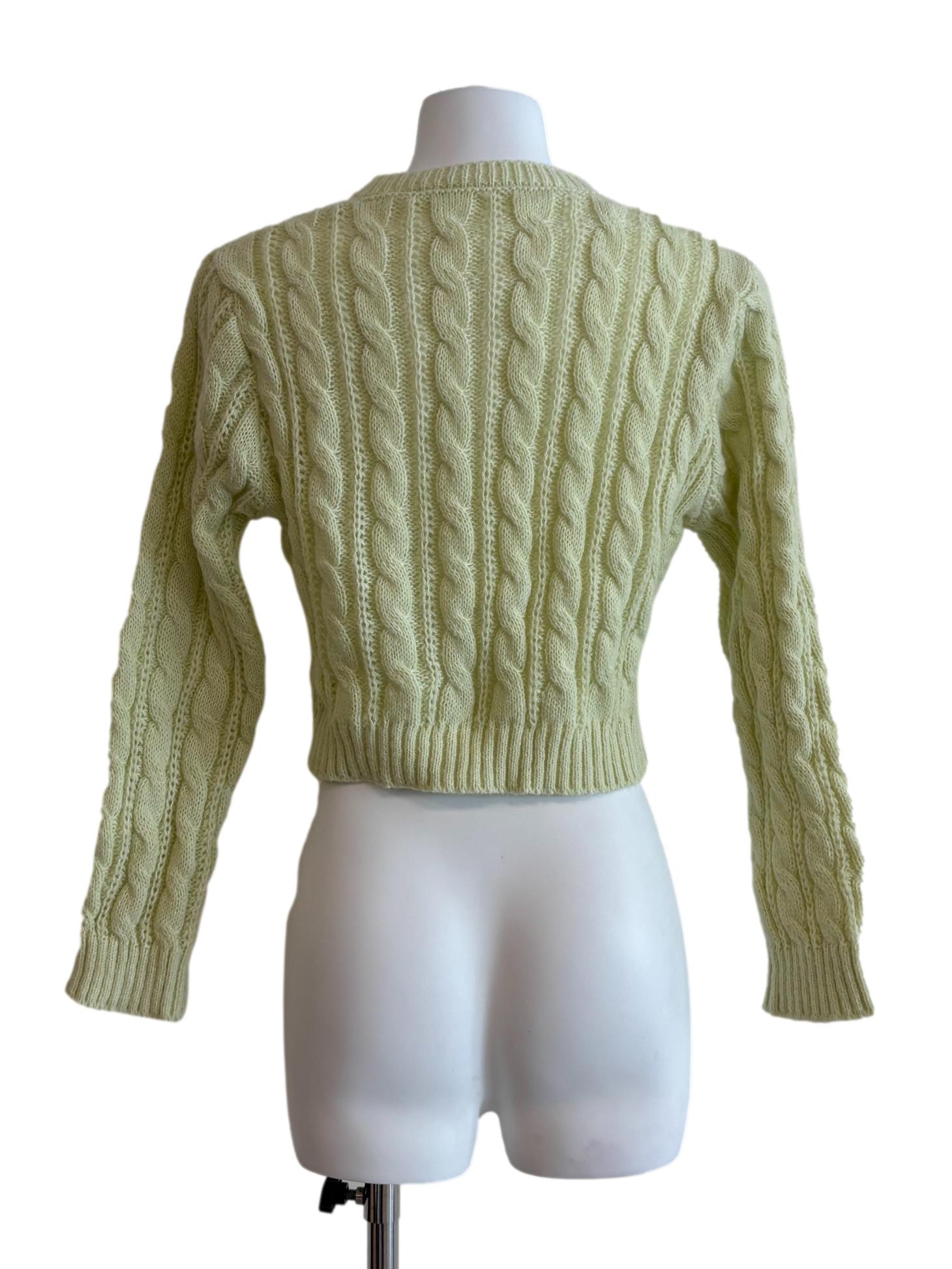 Pastel Green Knit Cardigan