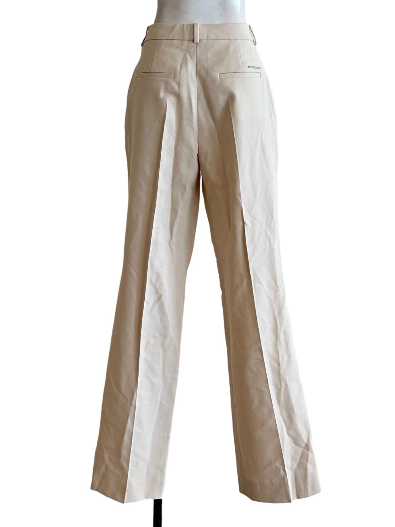 Beige Straight Leg Pants