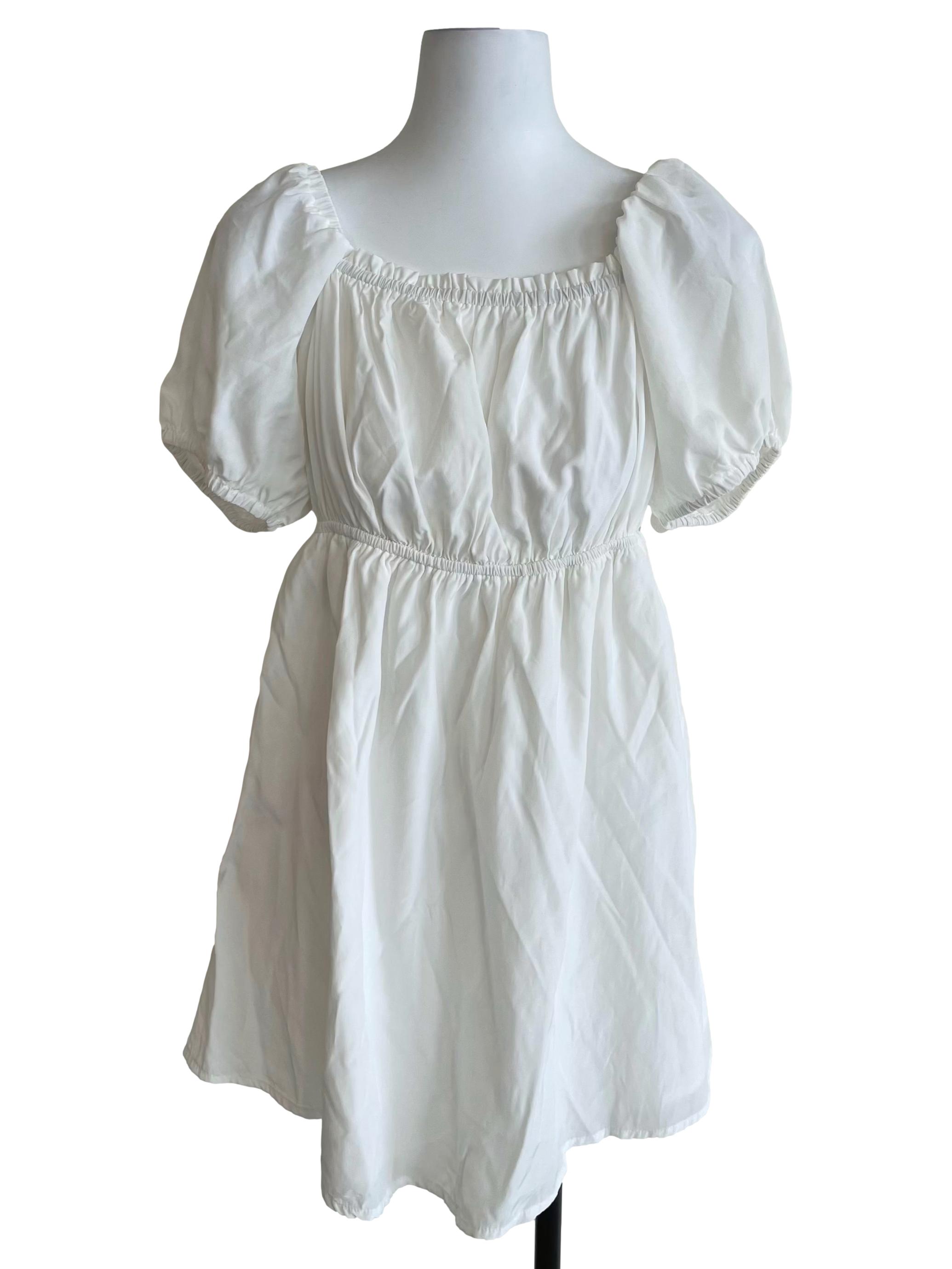 White Puff Sleeves Doll Dress TTR