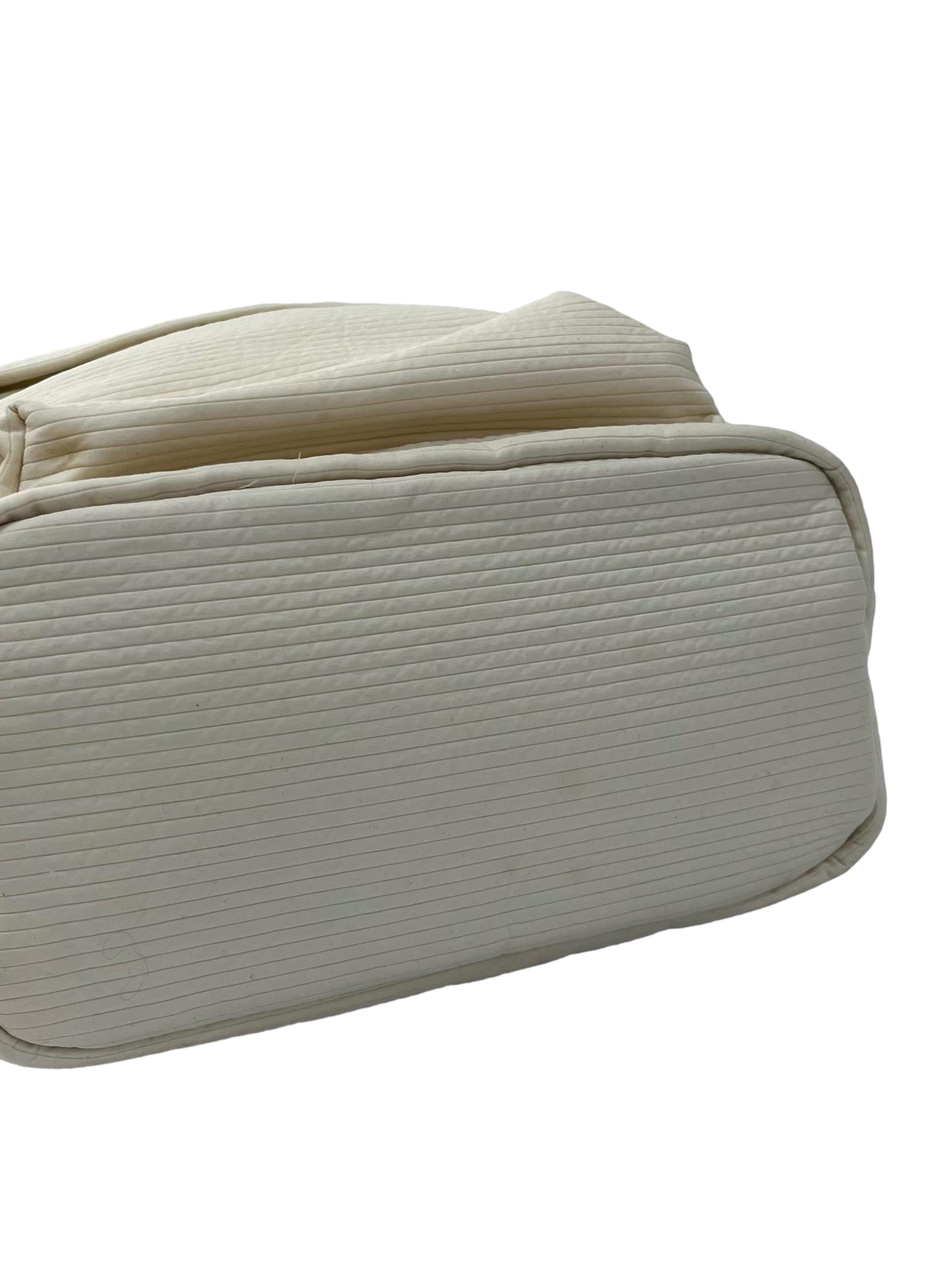 Cream Quilted Bucket Bag With Interchangeable Straps