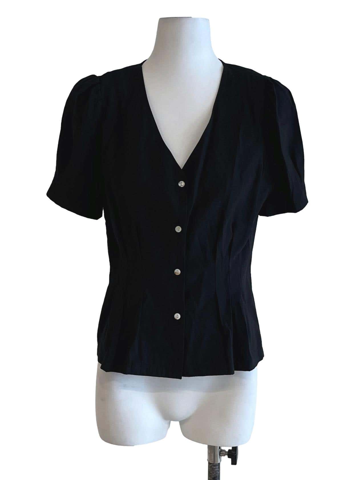 Black V-Neck Blouse