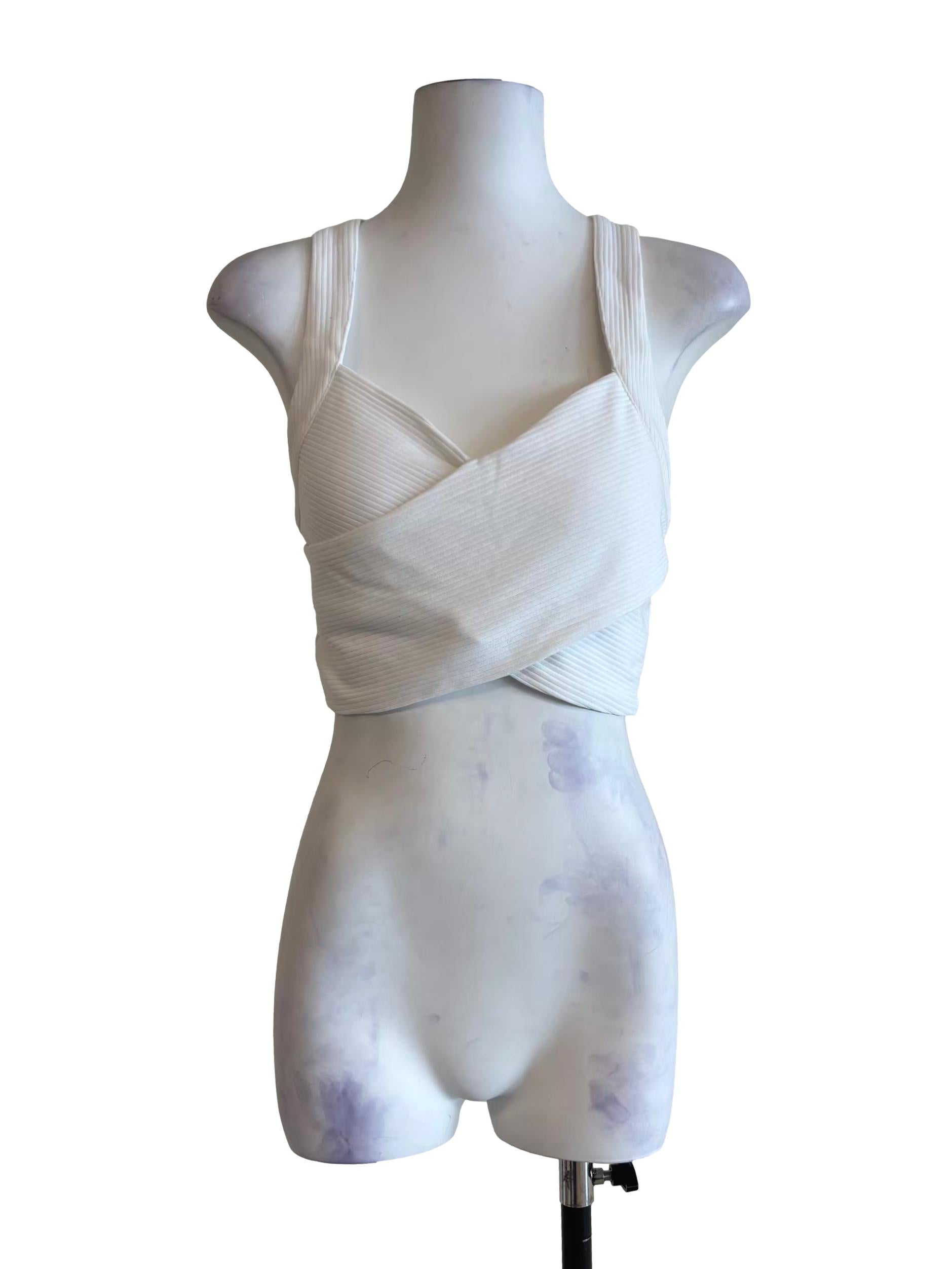 Powder White Criss Cross Top