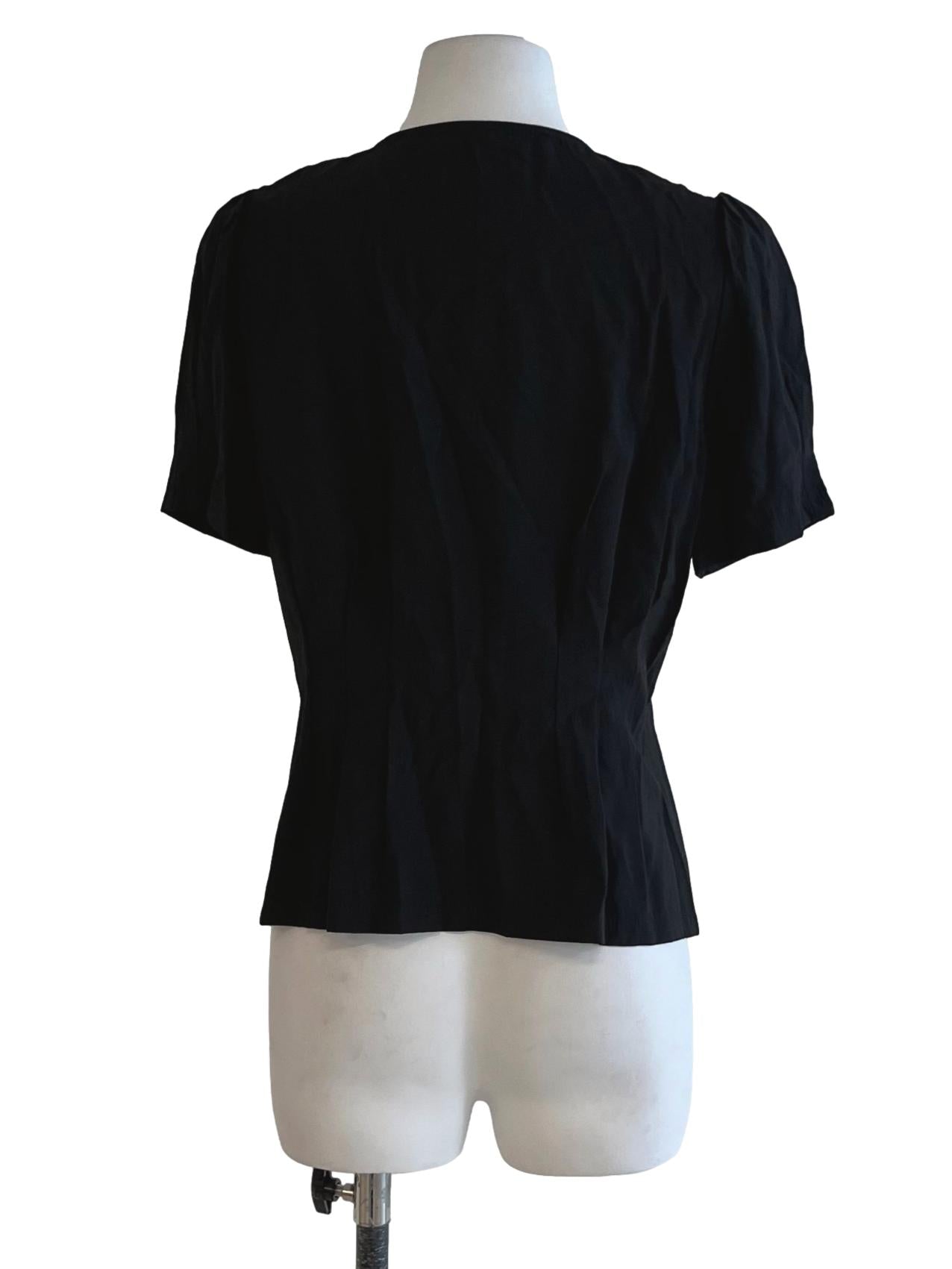 Black V-Neck Blouse
