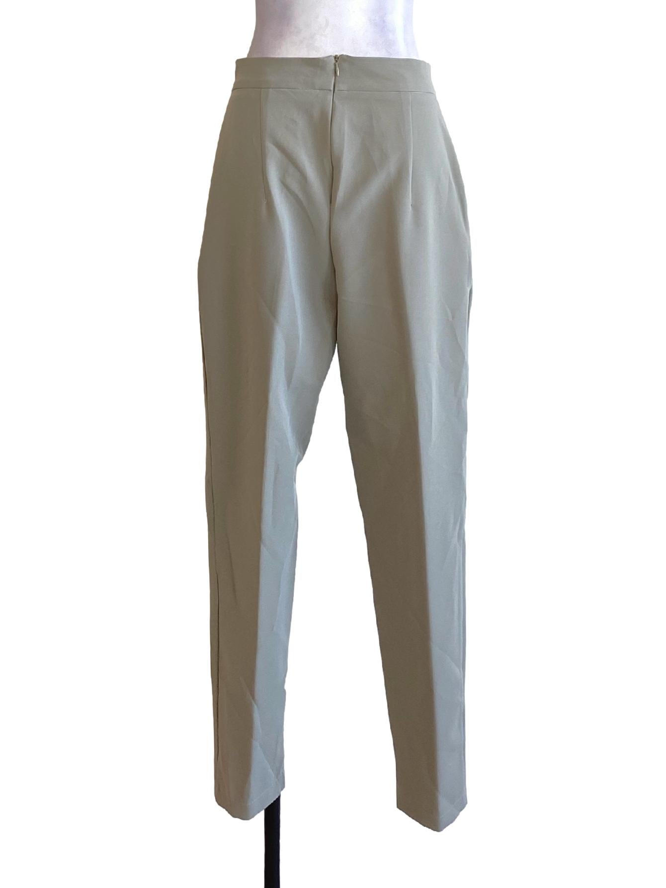 Light Sage Green Straight Formal Pants