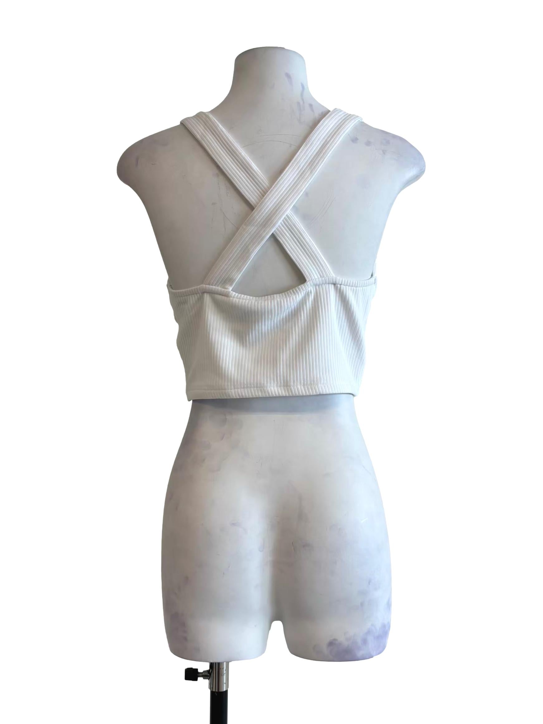 Powder White Criss Cross Top