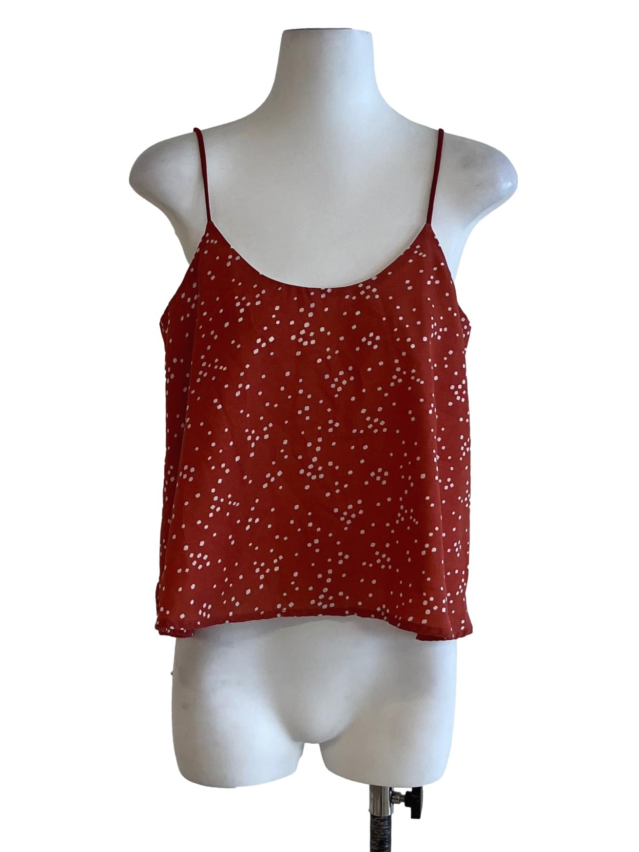 Blush Red Polka Dot Sleeveless Top