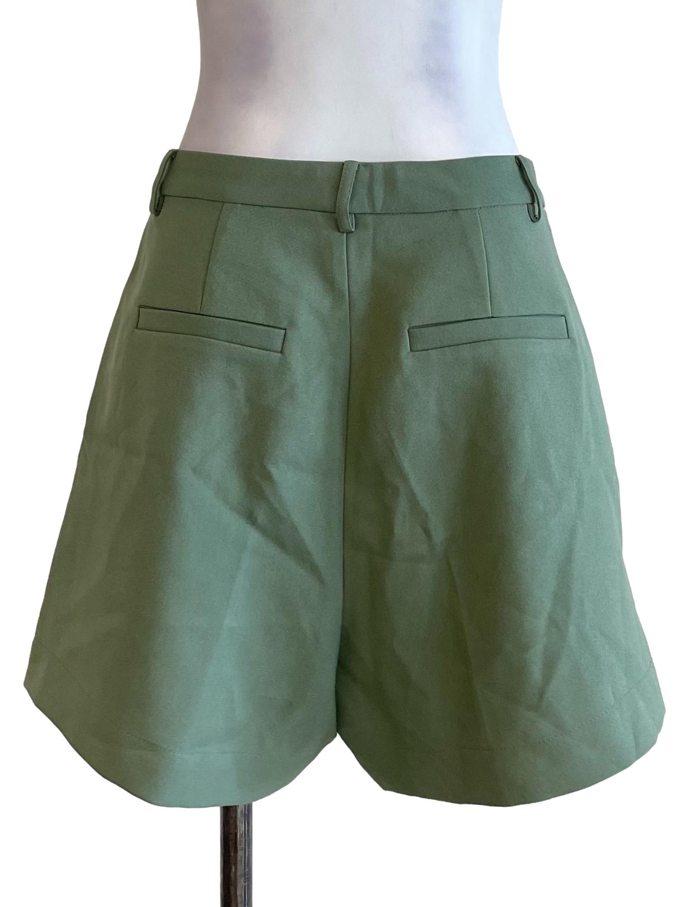 Dull Green Casual Shorts