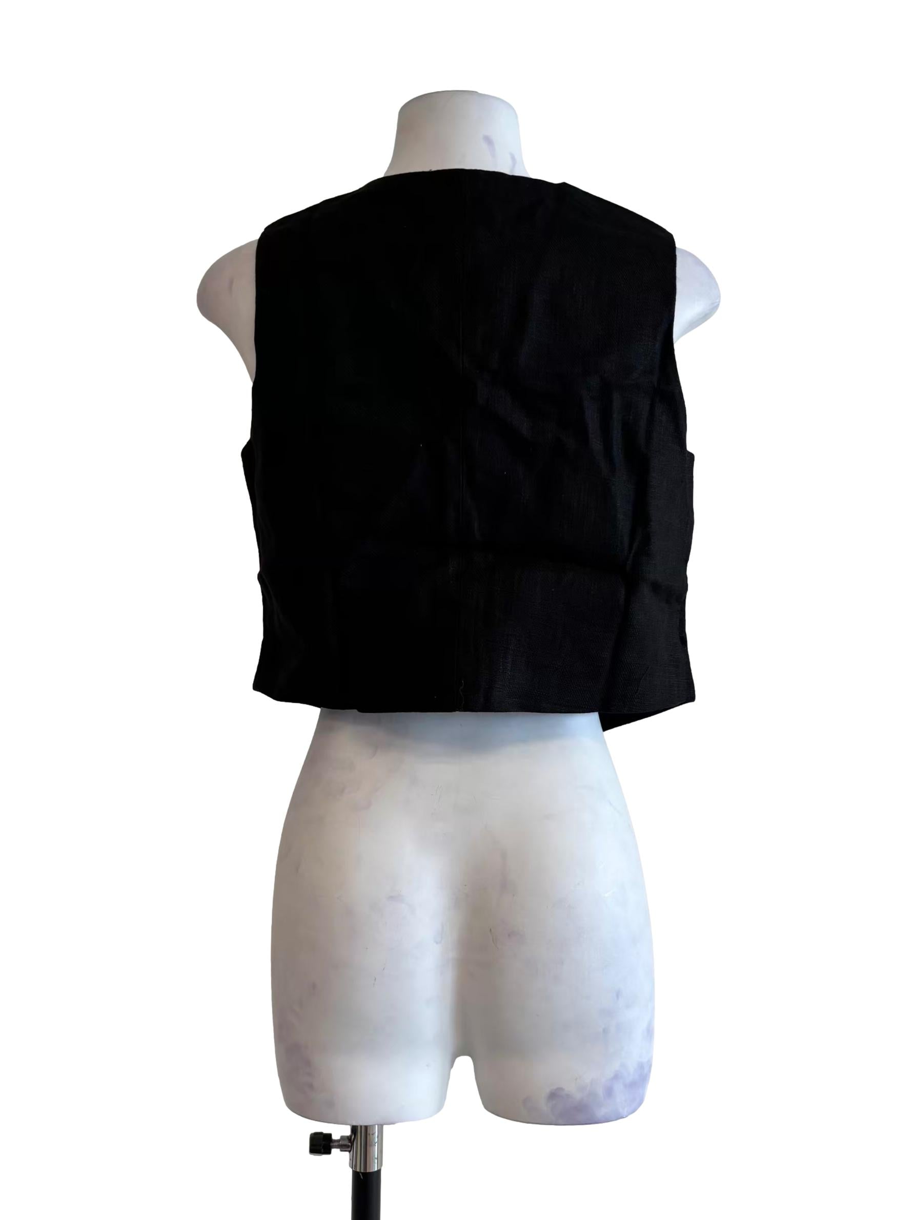 Rich Black Buttoned Vest