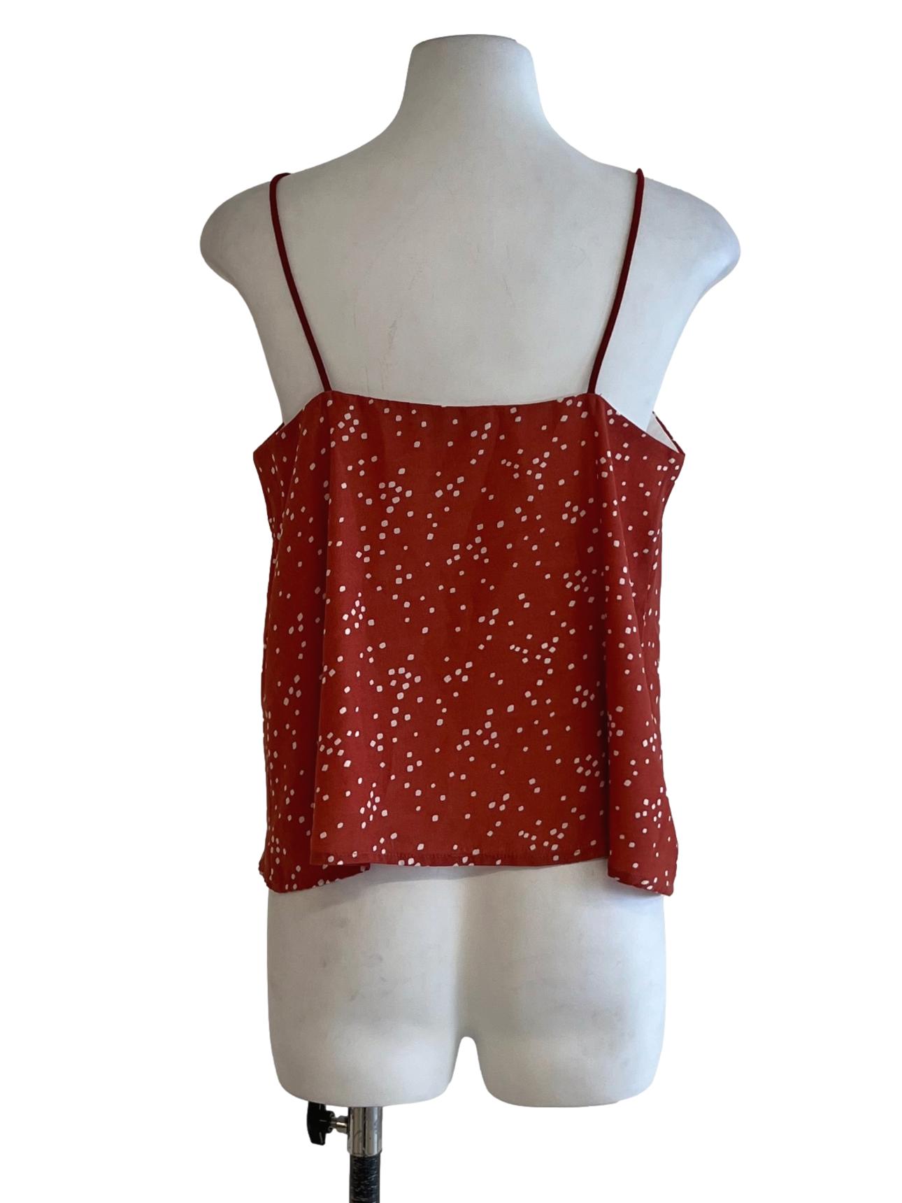 Blush Red Polka Dot Sleeveless Top