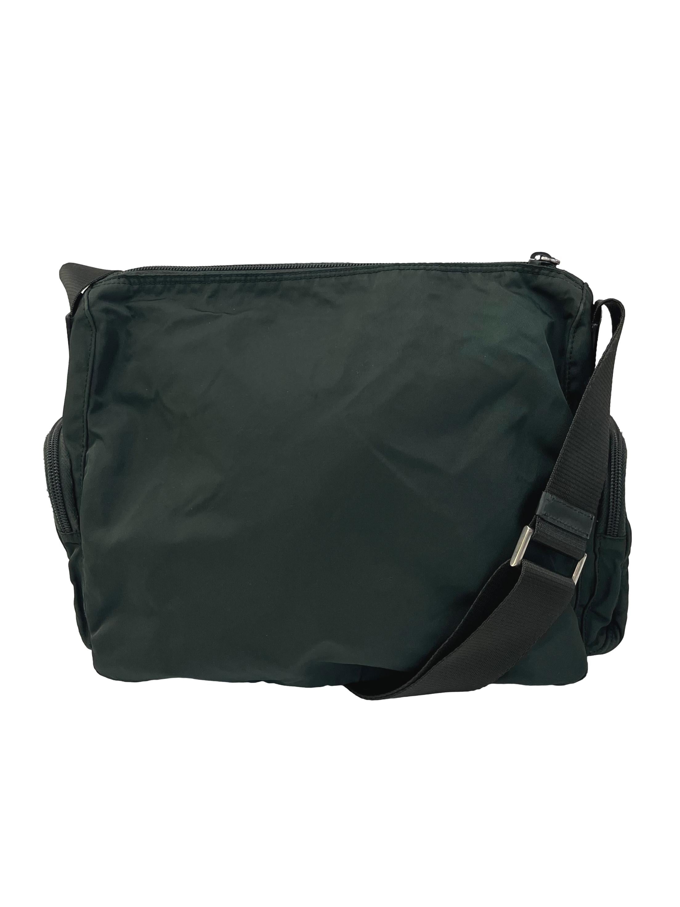 Dark Green Nylon Messenger Shoulder Bag CSN