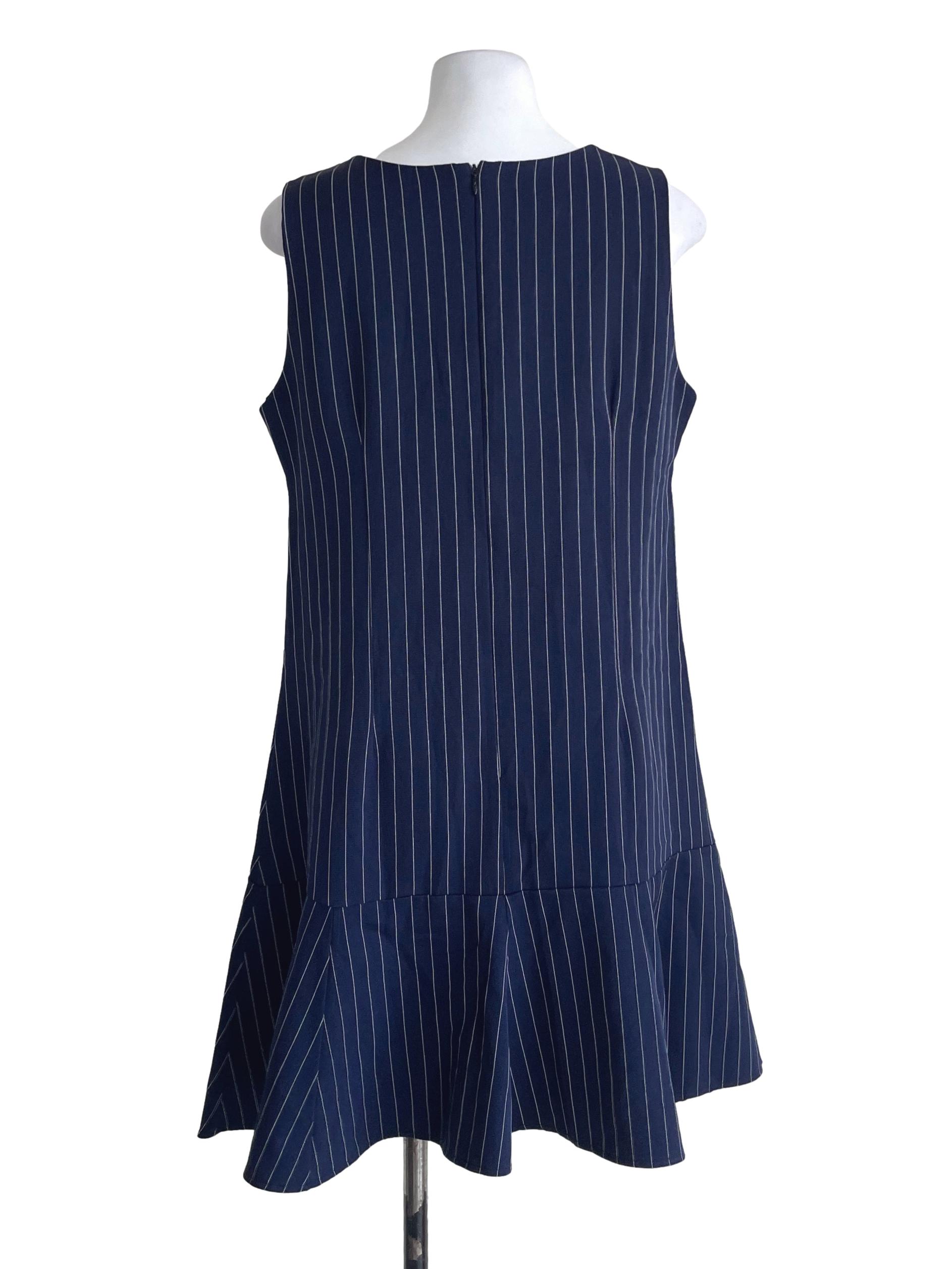 Dark Blue Striped Dress