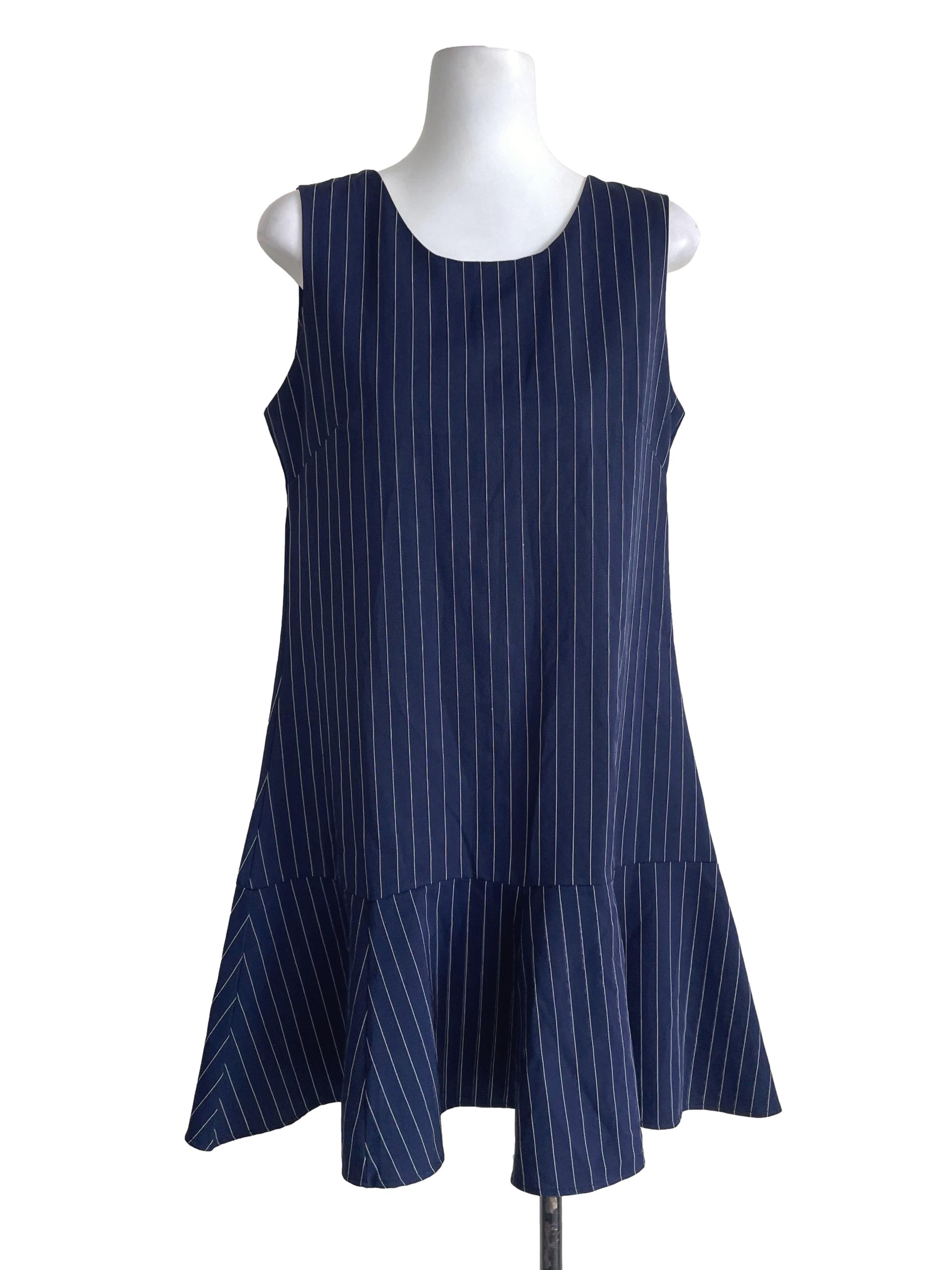 Dark Blue Striped Dress