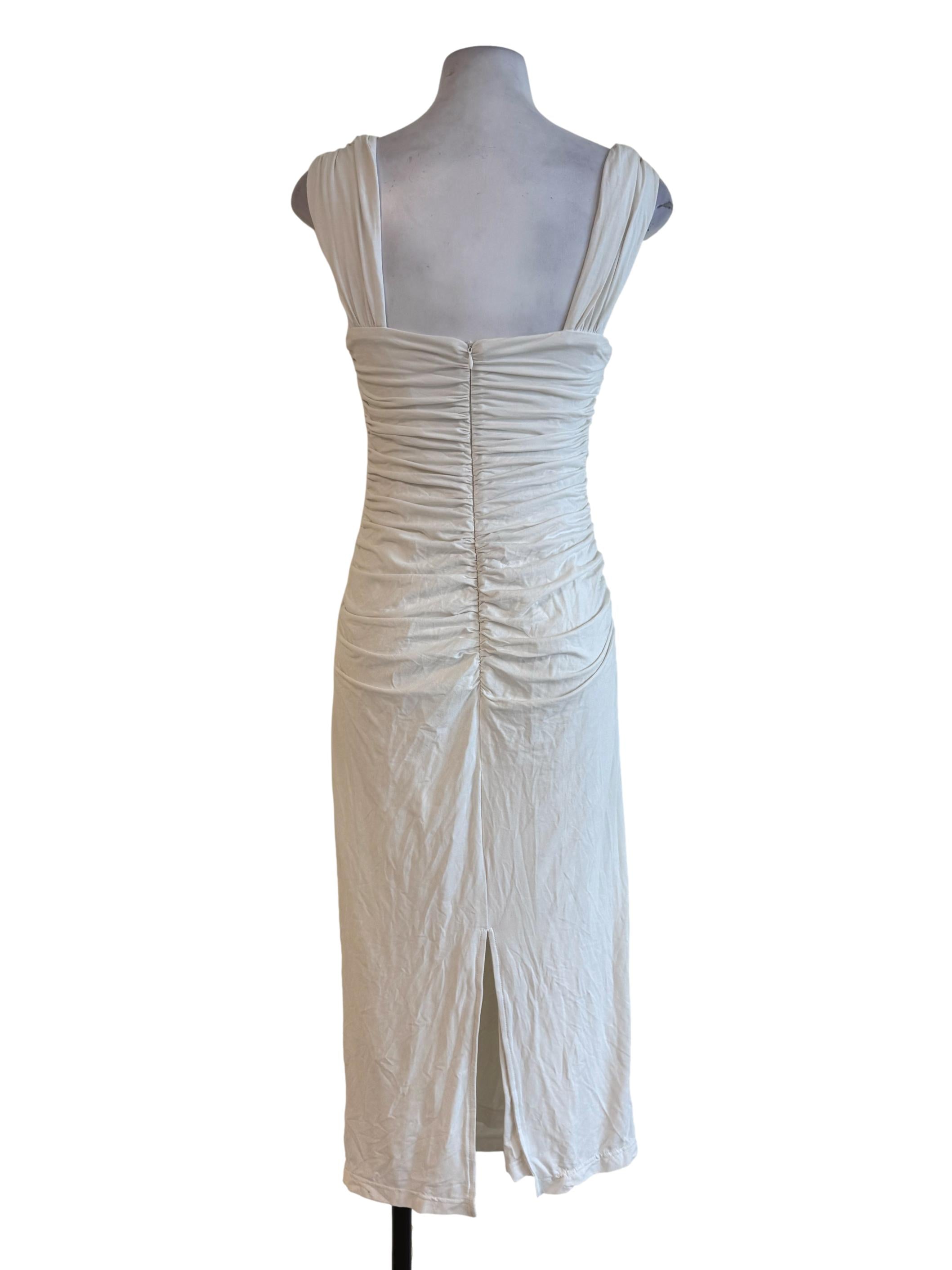 Pale White Sleeveless Bodycon Dress