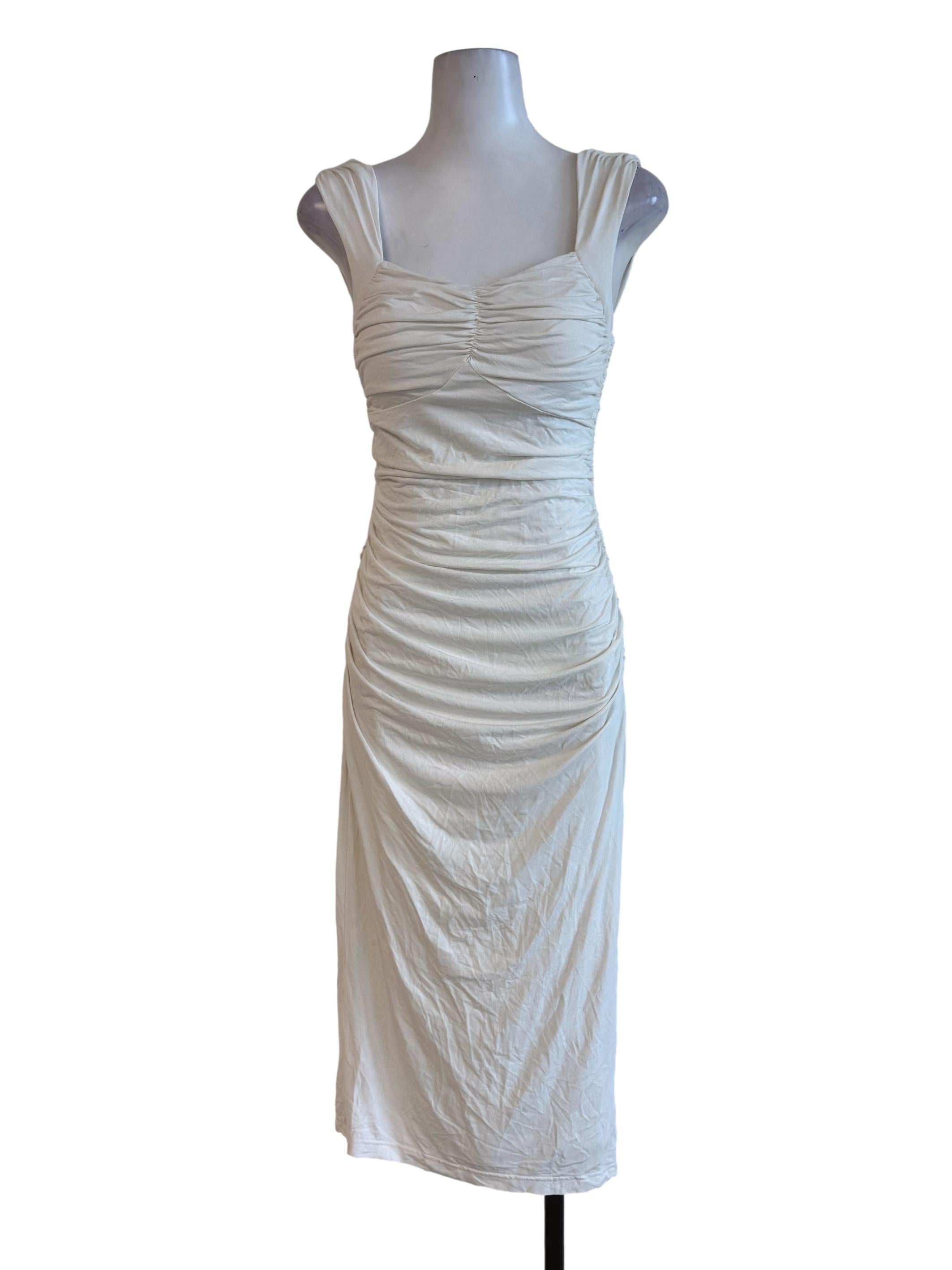 Pale White Sleeveless Bodycon Dress