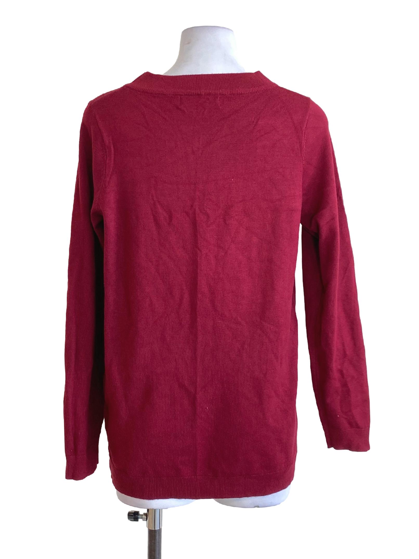 Berry Red Round Neck Bishop Sweatshirt