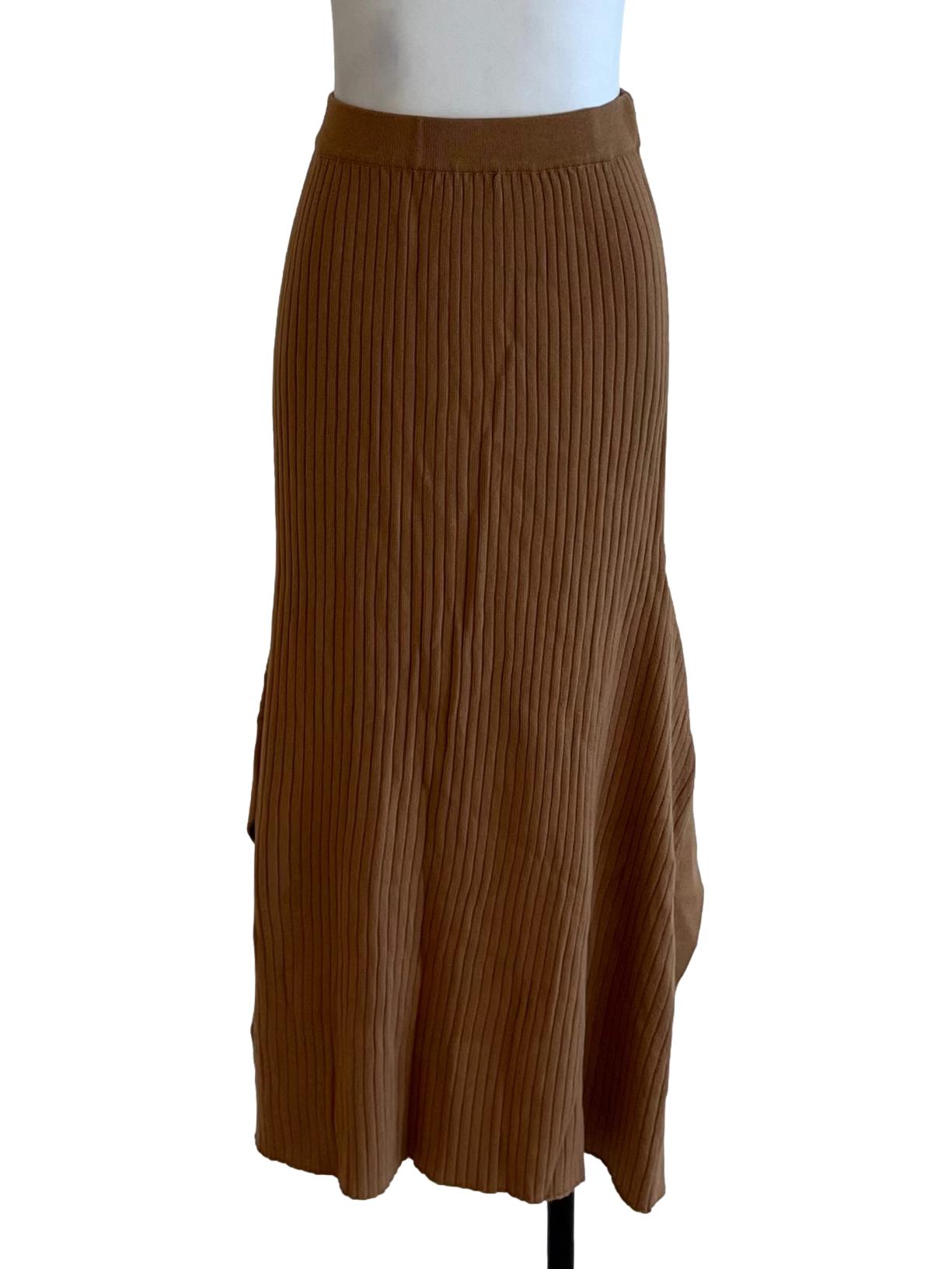 Tawny Brown High Waisted A-Line Skirt