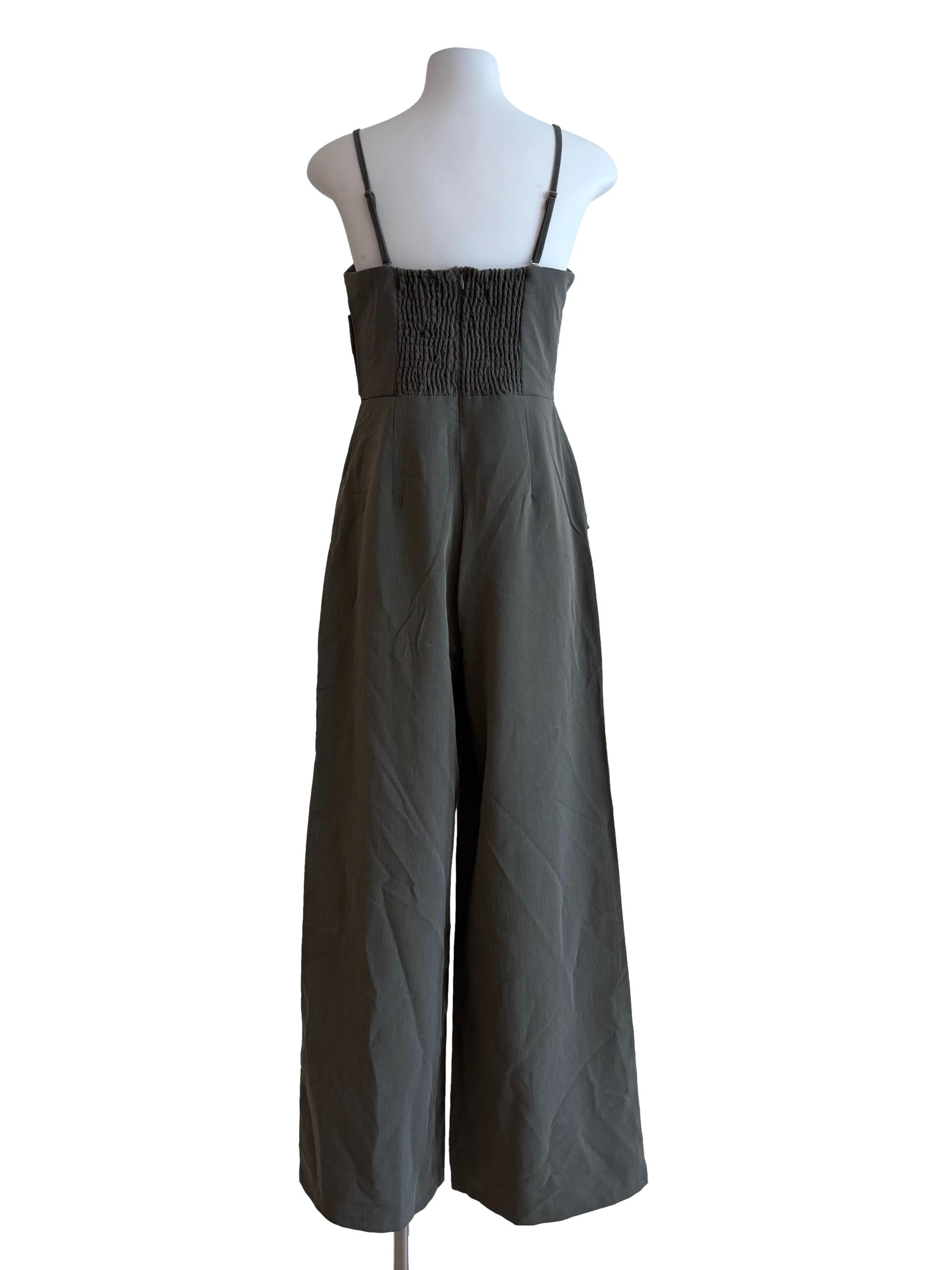Cement Grey Spaghetti Strap Jumpsuit
