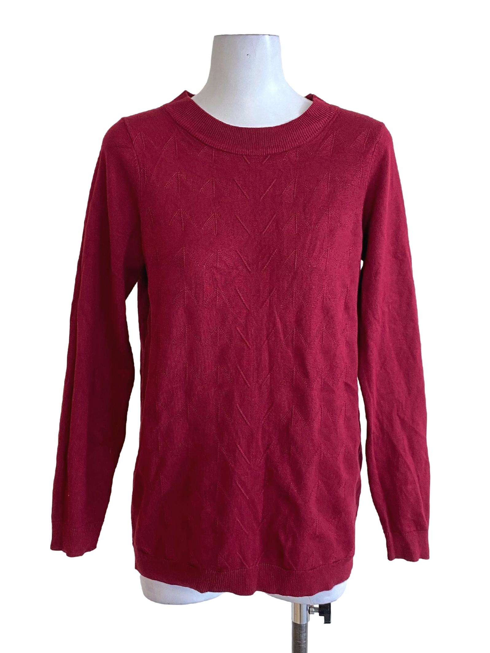 Berry Red Round Neck Bishop Sweatshirt