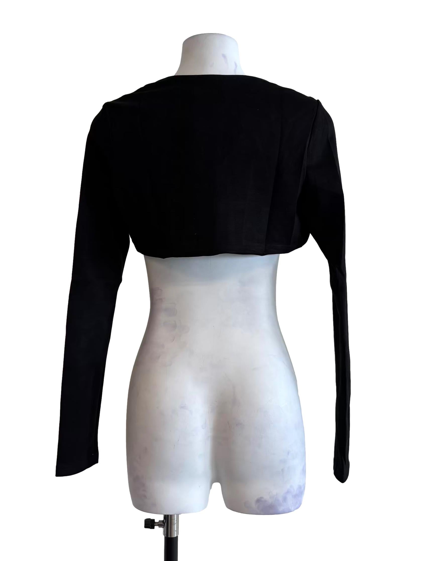 Rich Black Bolero Cardigan
