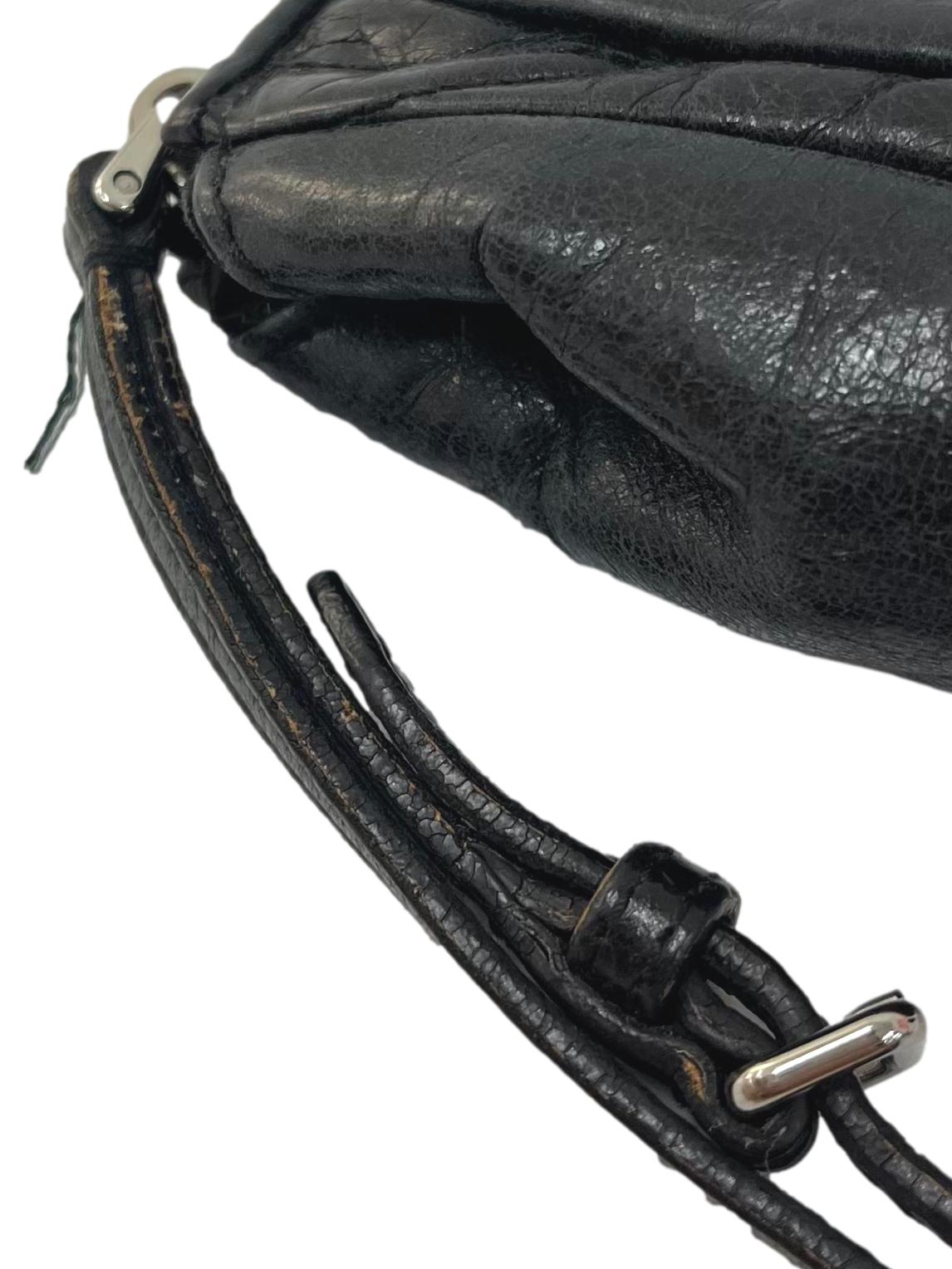 Black Leather Matelasse Clutch CSN