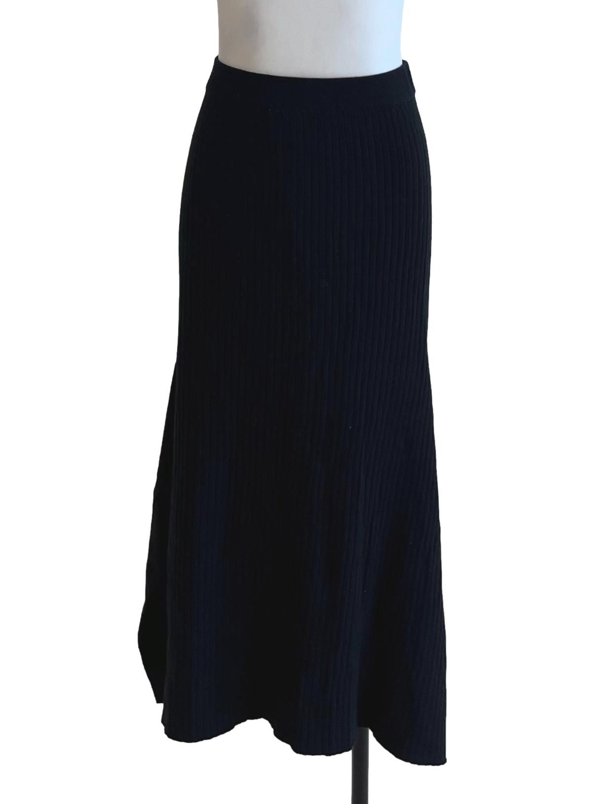 Blue Black High Waisted A-Line Skirt