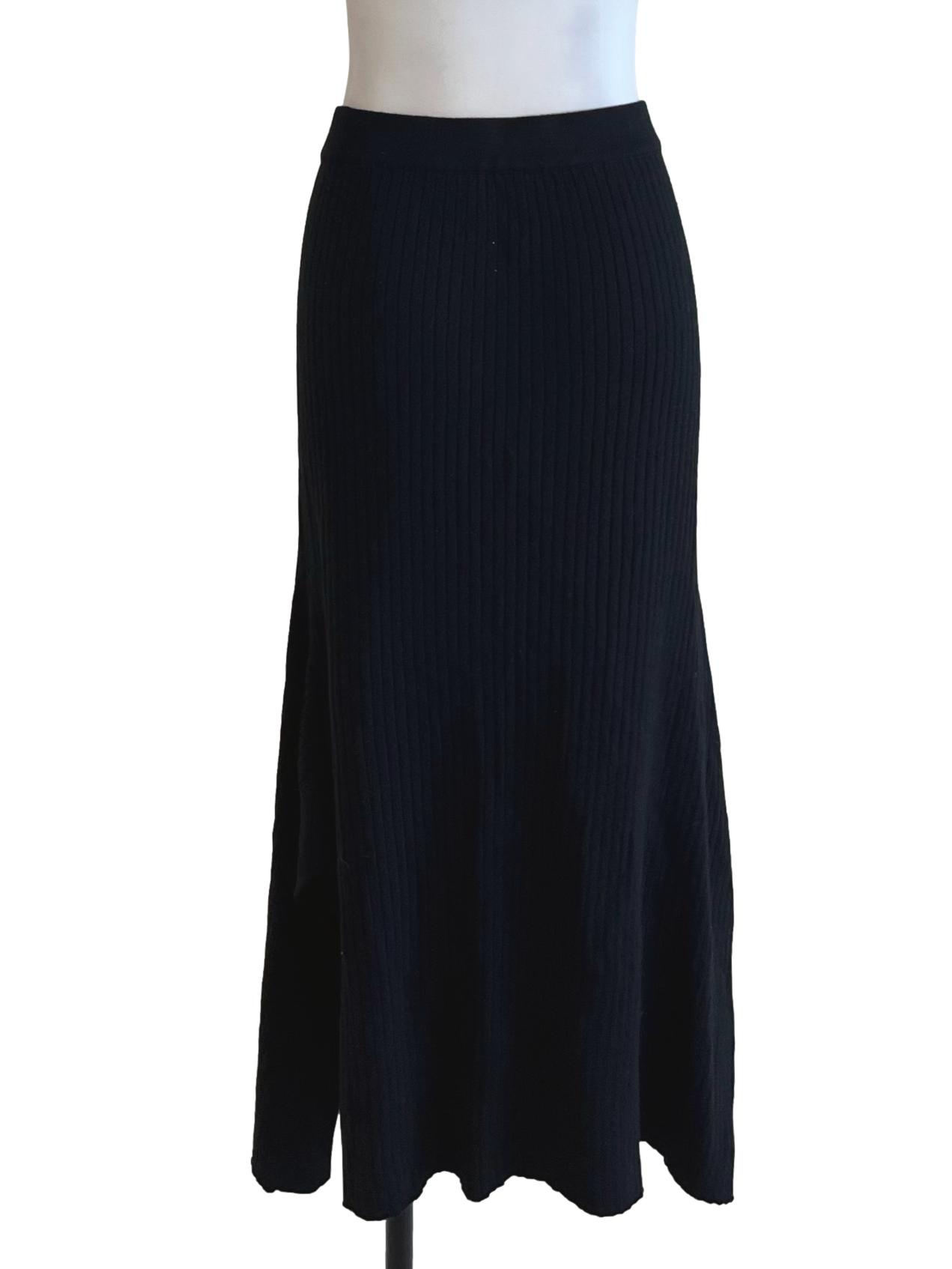 Blue Black High Waisted A-Line Skirt